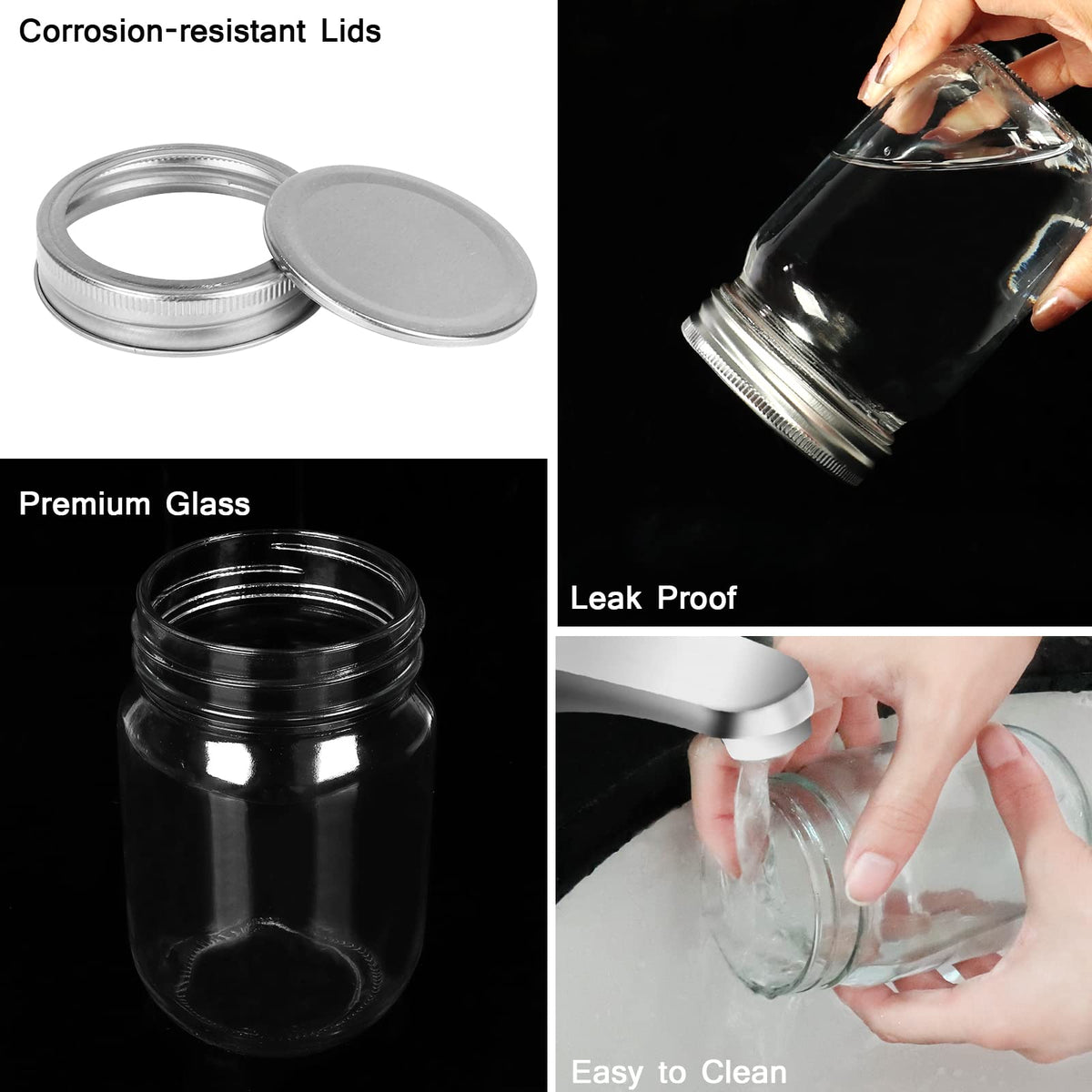 12 oz Glass Mason Jar, 20 Pack Canning Jars with Lids U240