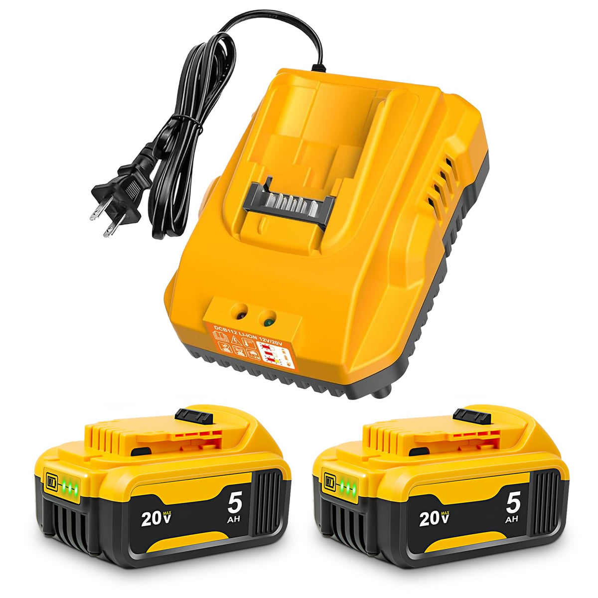 20V Max 5.0Ah Battery 2-Pack with Charger Station C5394