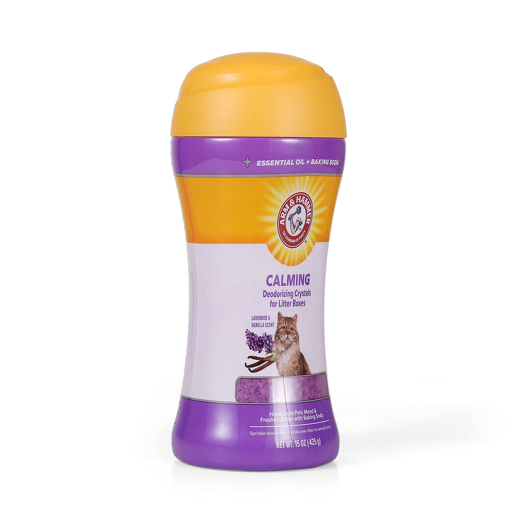 Cat Litter Deodorizing Crystals with Baking Soda, Lavender and Vanilla Scent, 15 Oz - 2 Pack Z418951