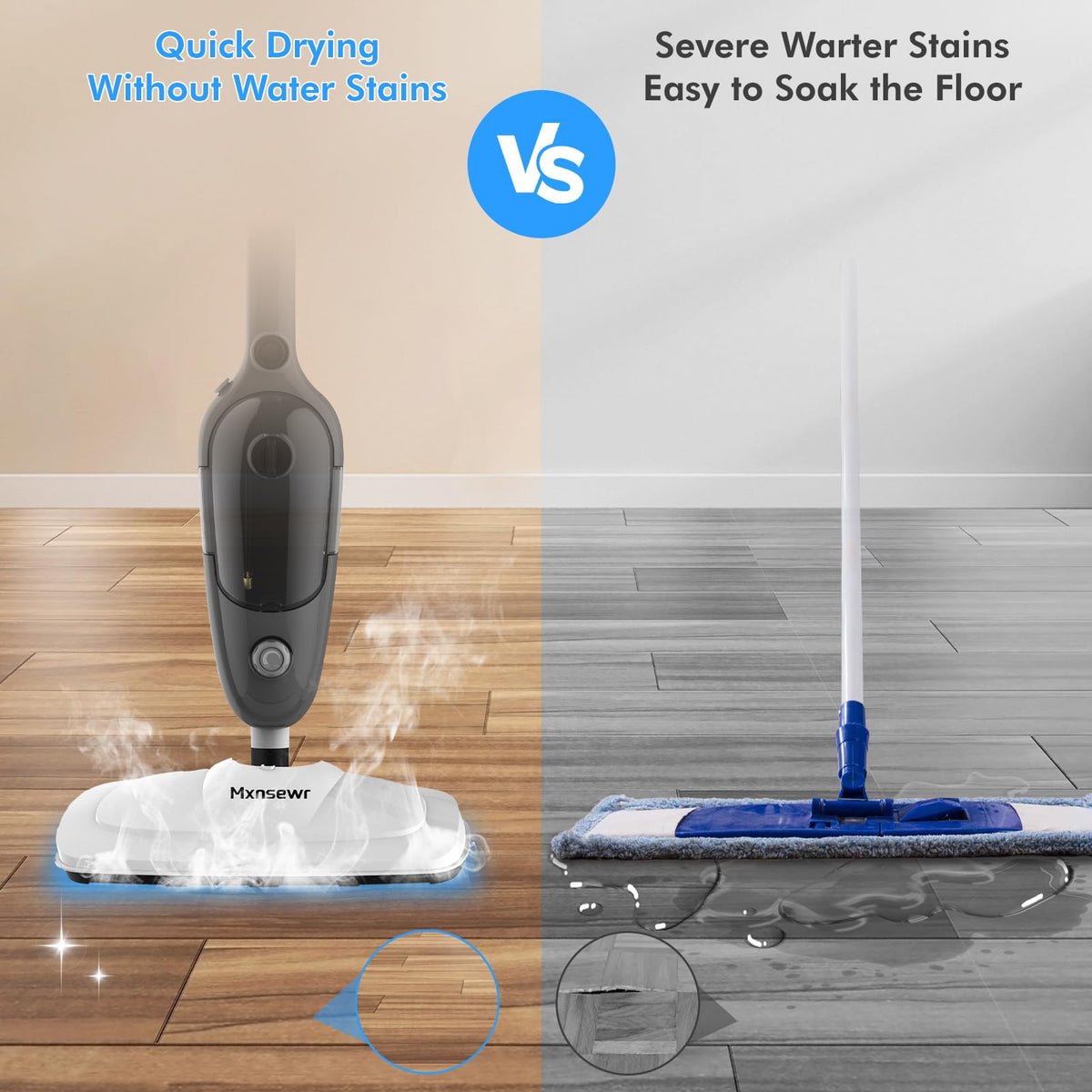 11-in-1 Handheld Detachable Adjustable Steam Mop B7704