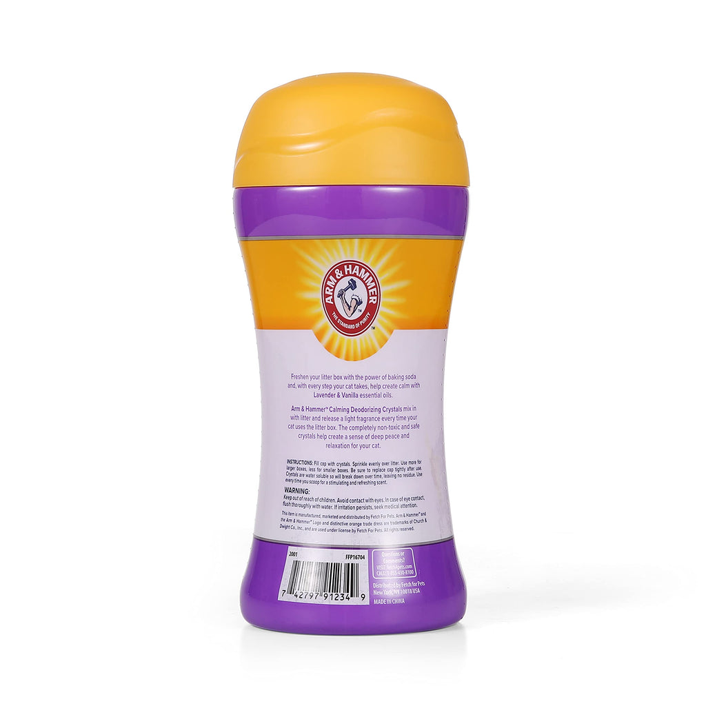 Cat Litter Deodorizing Crystals with Baking Soda, Lavender and Vanilla Scent, 15 Oz - 2 Pack Z418951