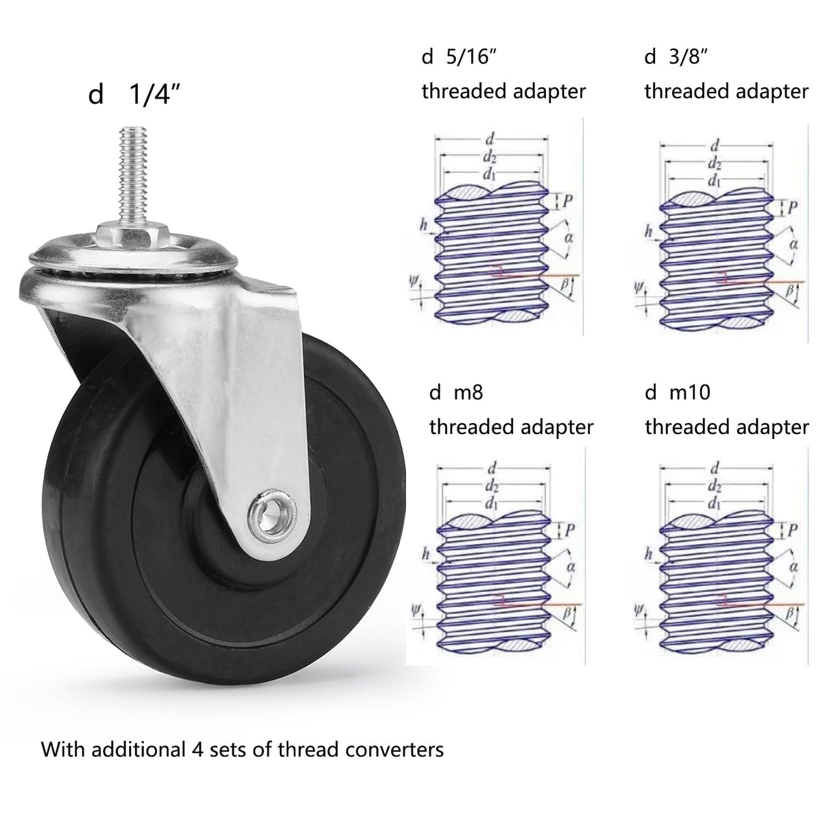 Set of 4 Caster Wheels K785