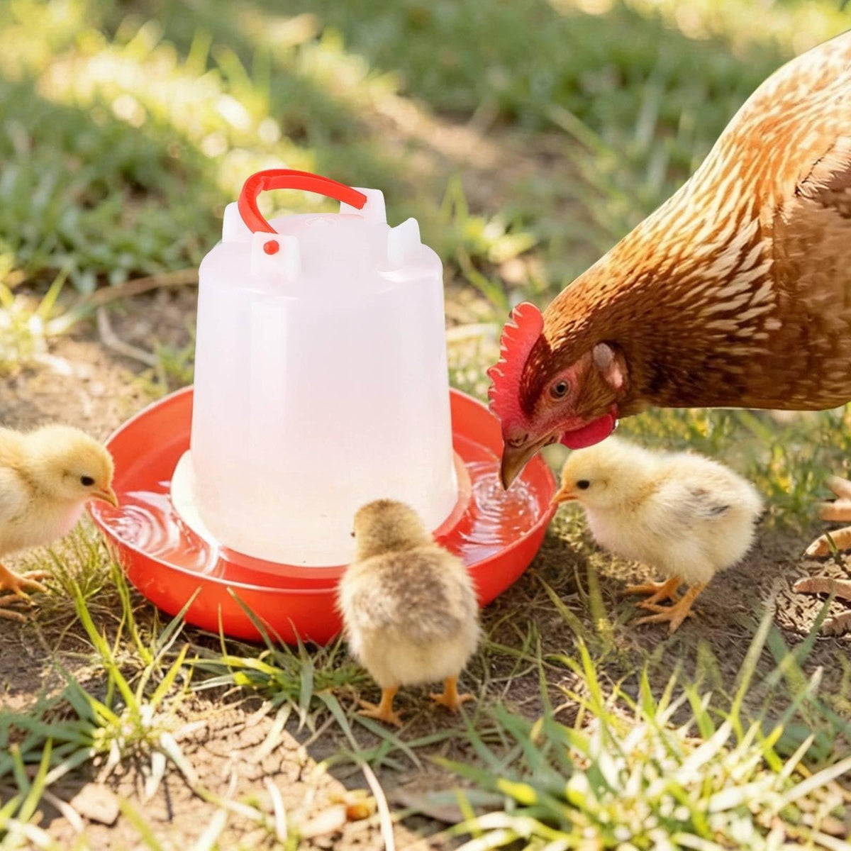 4-Pack 1L Poultry Waterer with Handle X388455