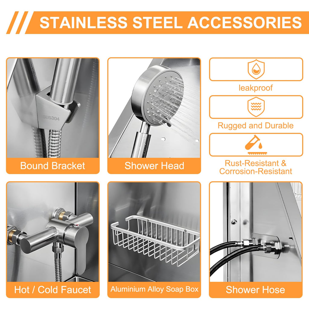 Stainless Steel Dog Washing Station with Stairs V771