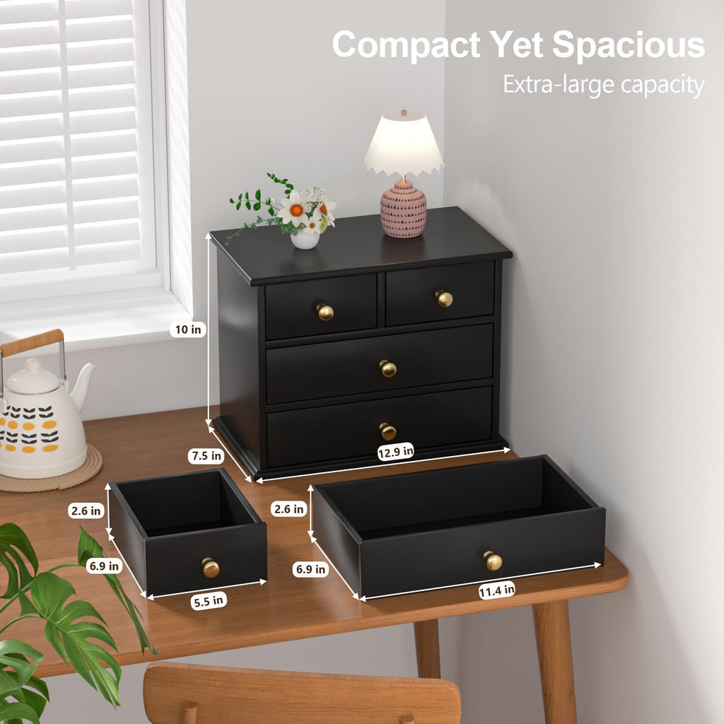 Oak Wooden Desk Organizer with Drawers K4245