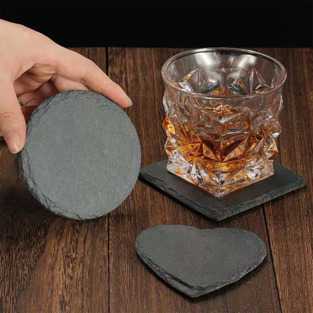 12 Pc Natural Stone Square Drink Coasters V390