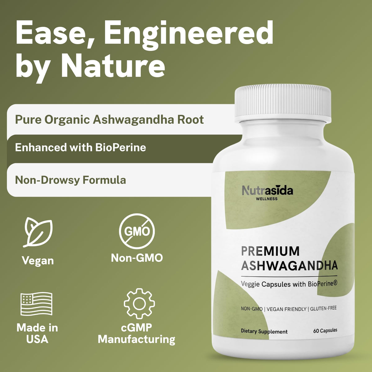 Ashwagandha 600mg Vegan Gluten-Free 60 Count N277722