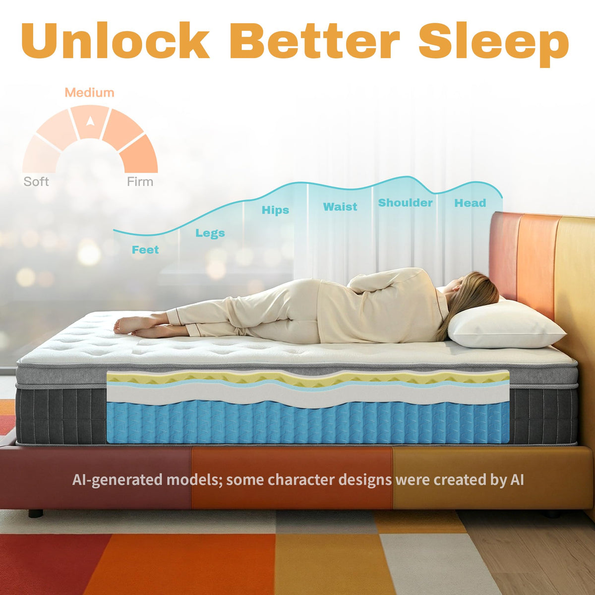 Full Size 12 Inch Medium Firm Hybrid Mattress N157