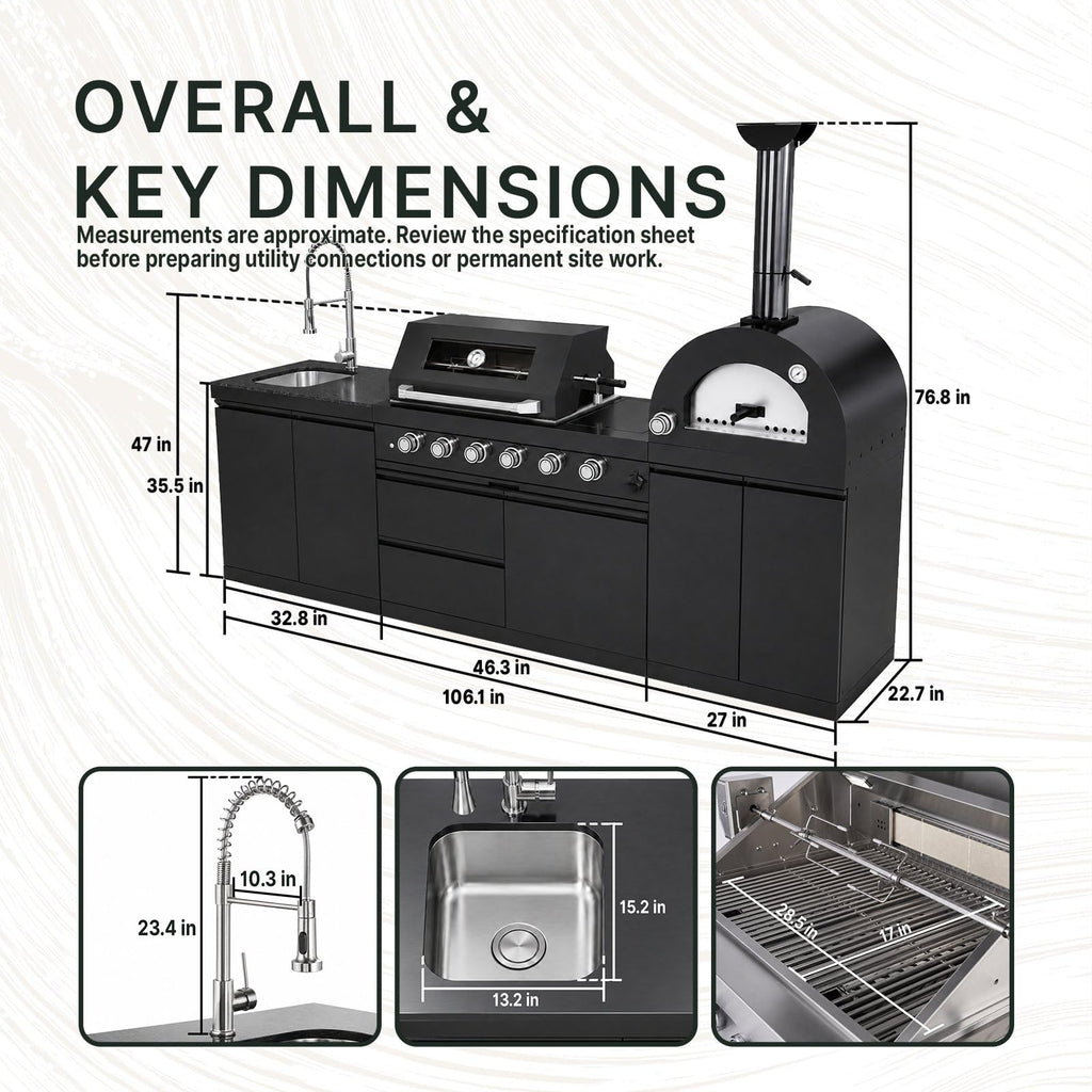 106" Propane BBQ Grill with Pizza Oven K4421