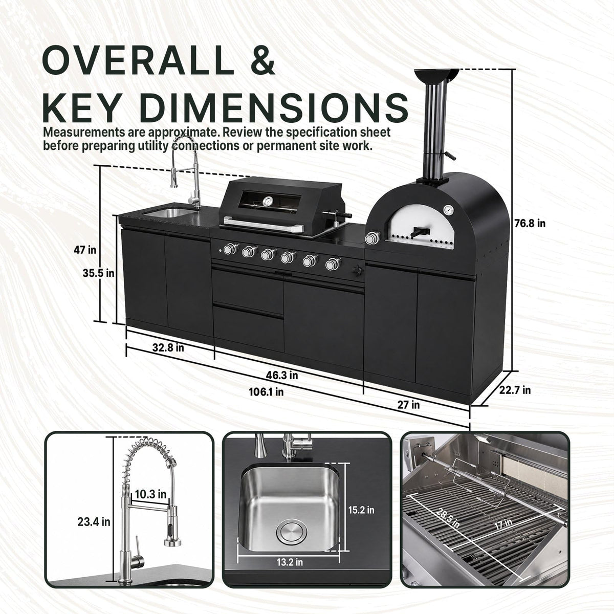106" Propane BBQ Grill with Pizza Oven K4421