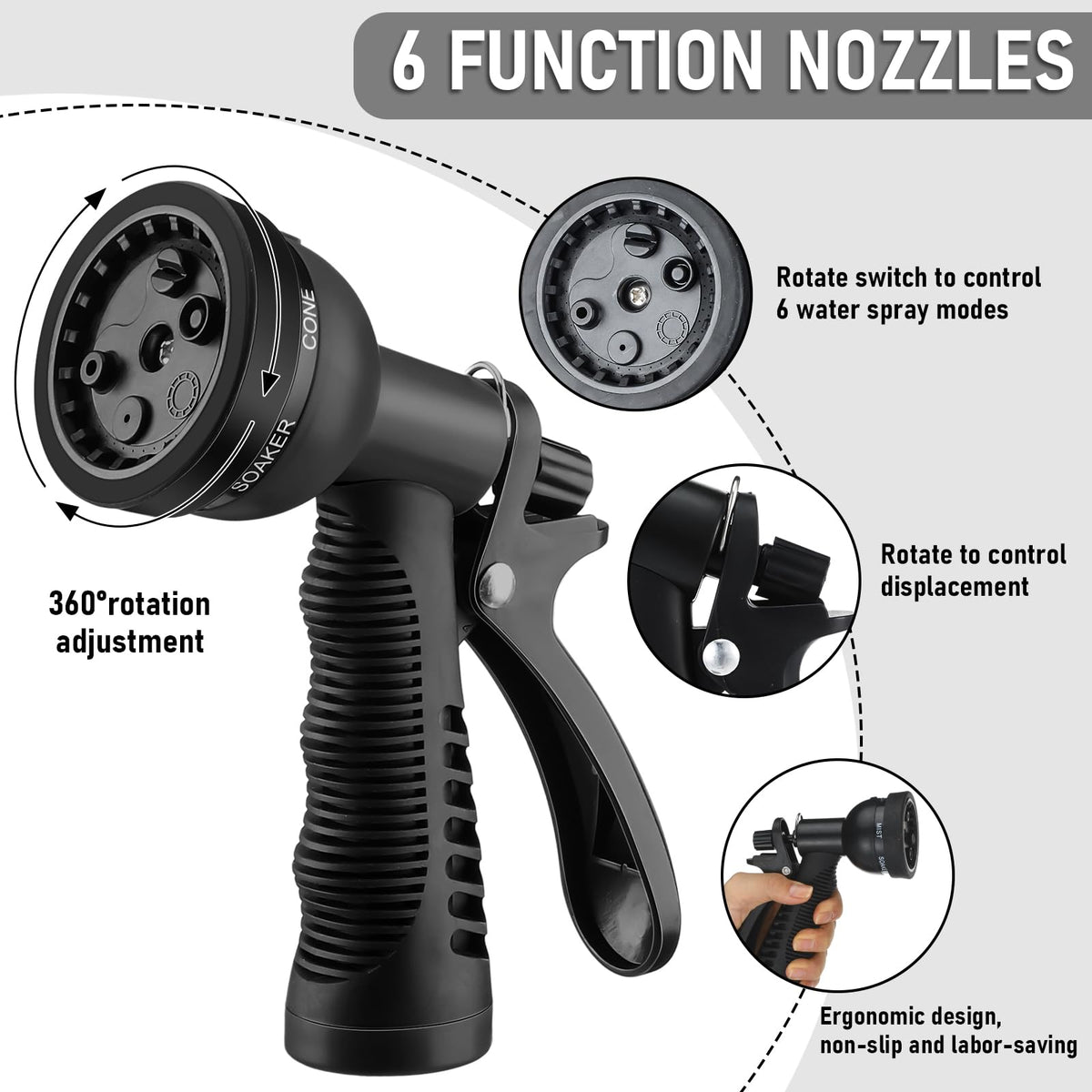 Expandable Coil Garden Hose 100 ft with Spray Nozzle K3538