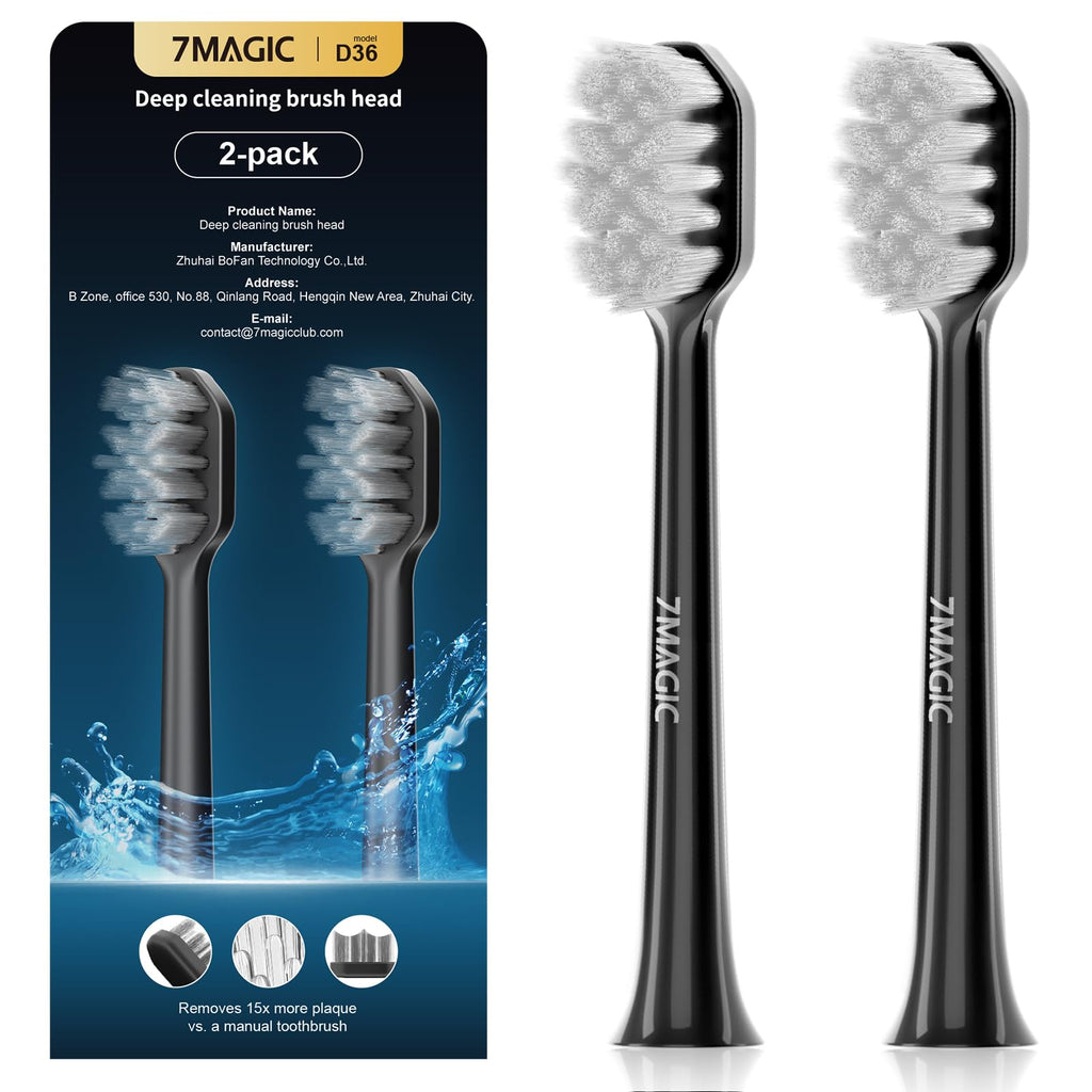 Electric Toothbrush Replacement Brush Heads 2-Pack Black N398032