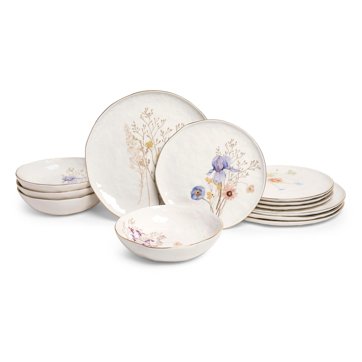12-Piece Glossy White Porcelain Dinnerware Set for 4 U594