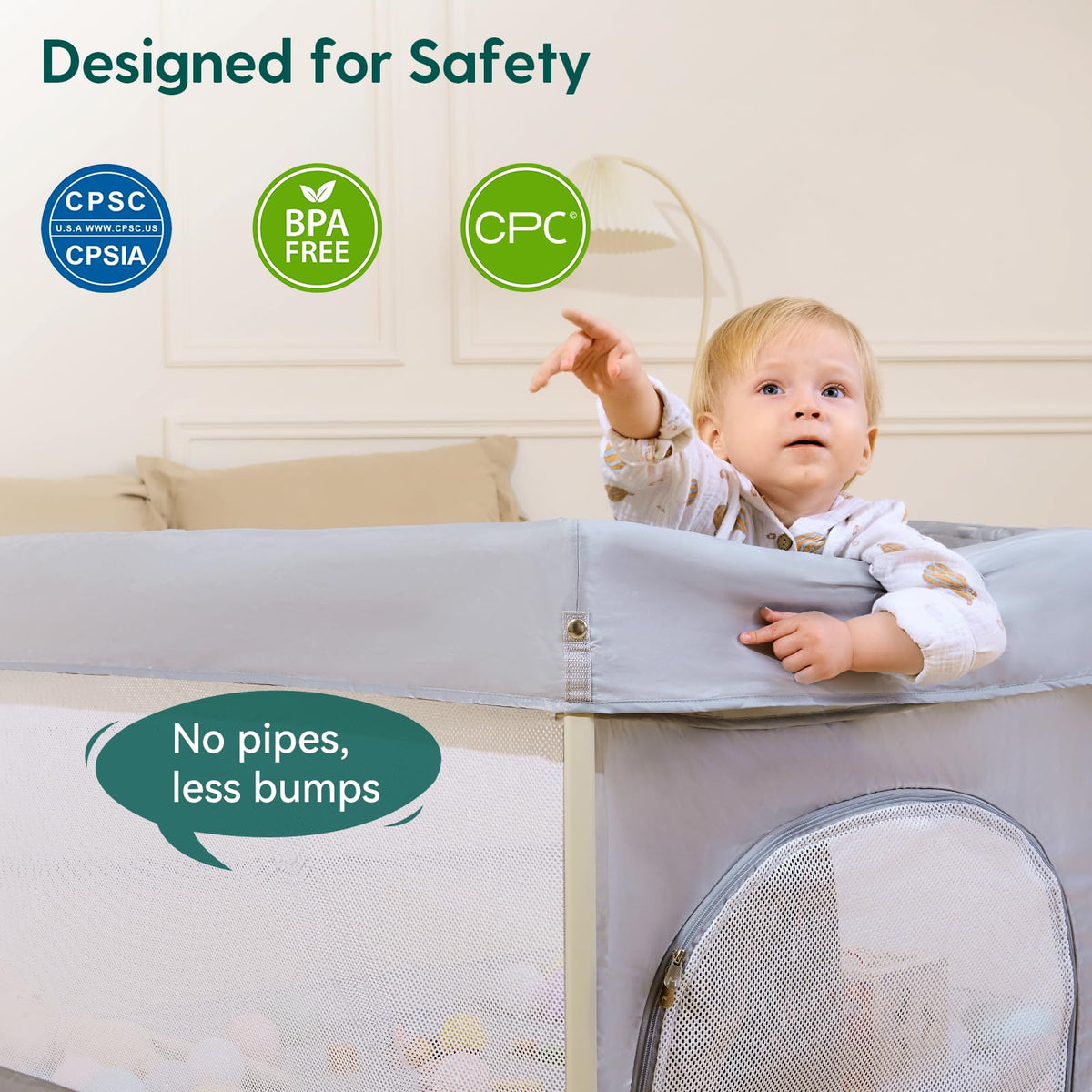 Foldable Baby Playpen with Mat Z2652