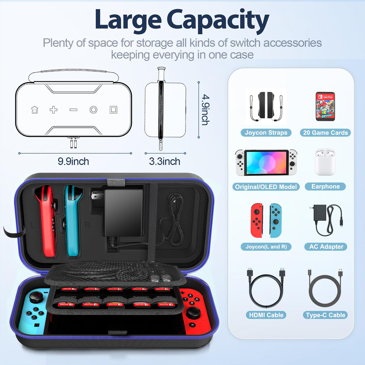 Carrying Case Compatible with Nintendo Switch/OLED Model H935