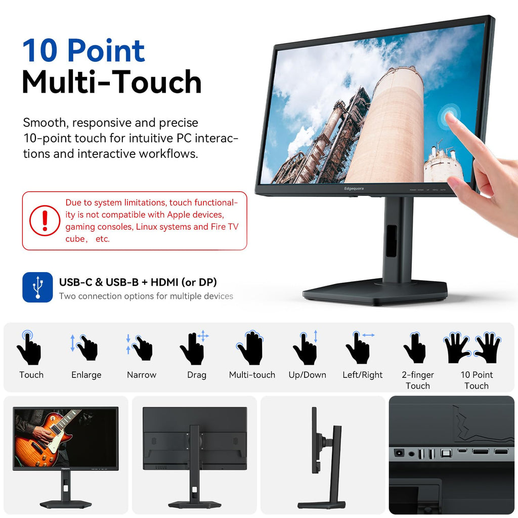 24 Inch USB-C Touchscreen Monitor Adjustable VA O8126
