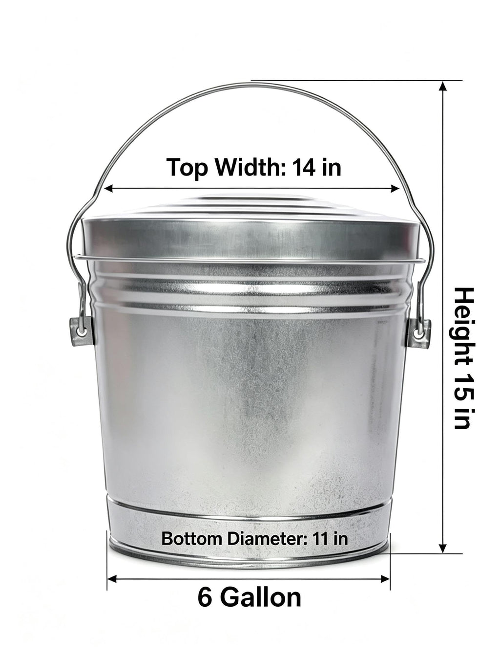 6-Gallon Galvanized Steel Storage Can X85053