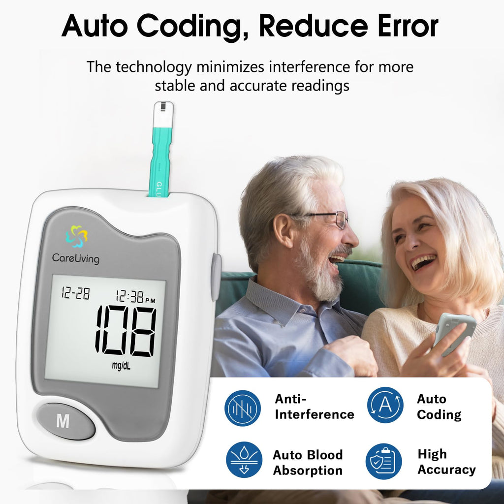 Blood Glucose Monitor Kit with 100 Test Strips and 100 Lancets S45065