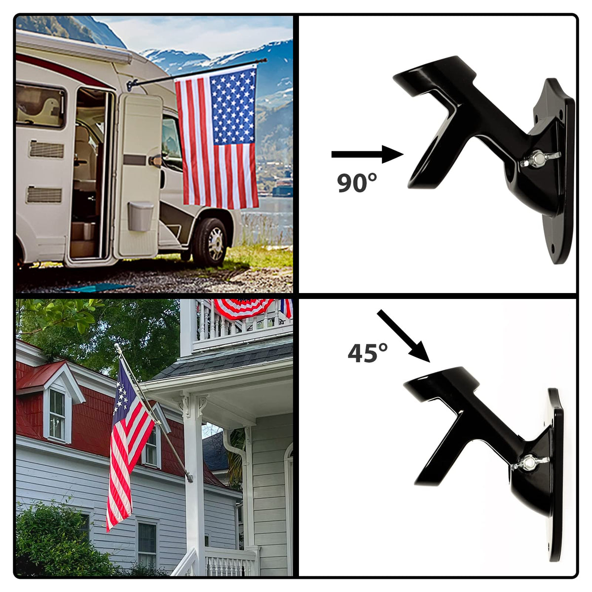 6FT Black Stainless Steel Flag Pole Kit D8621