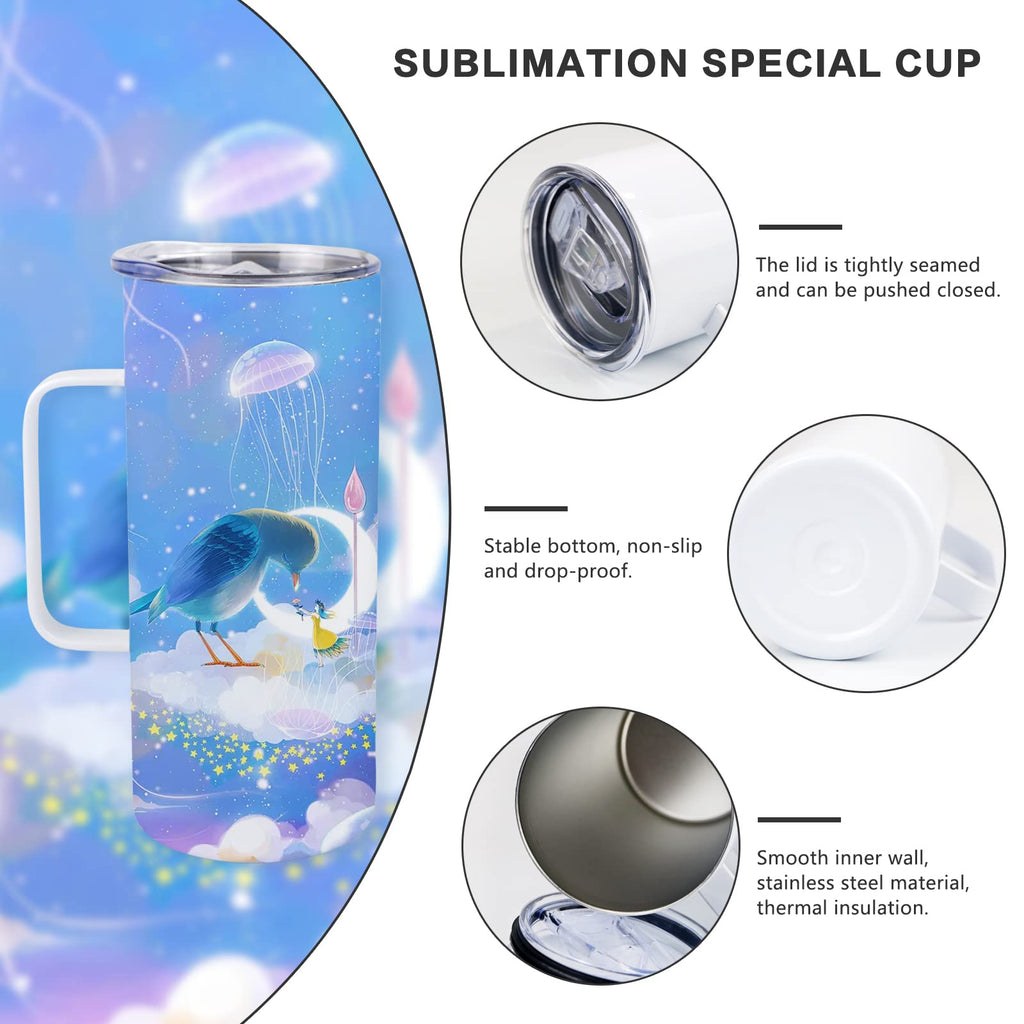 20oz Sublimation Skinny Tumbler with Handle & Coffee Mug U350