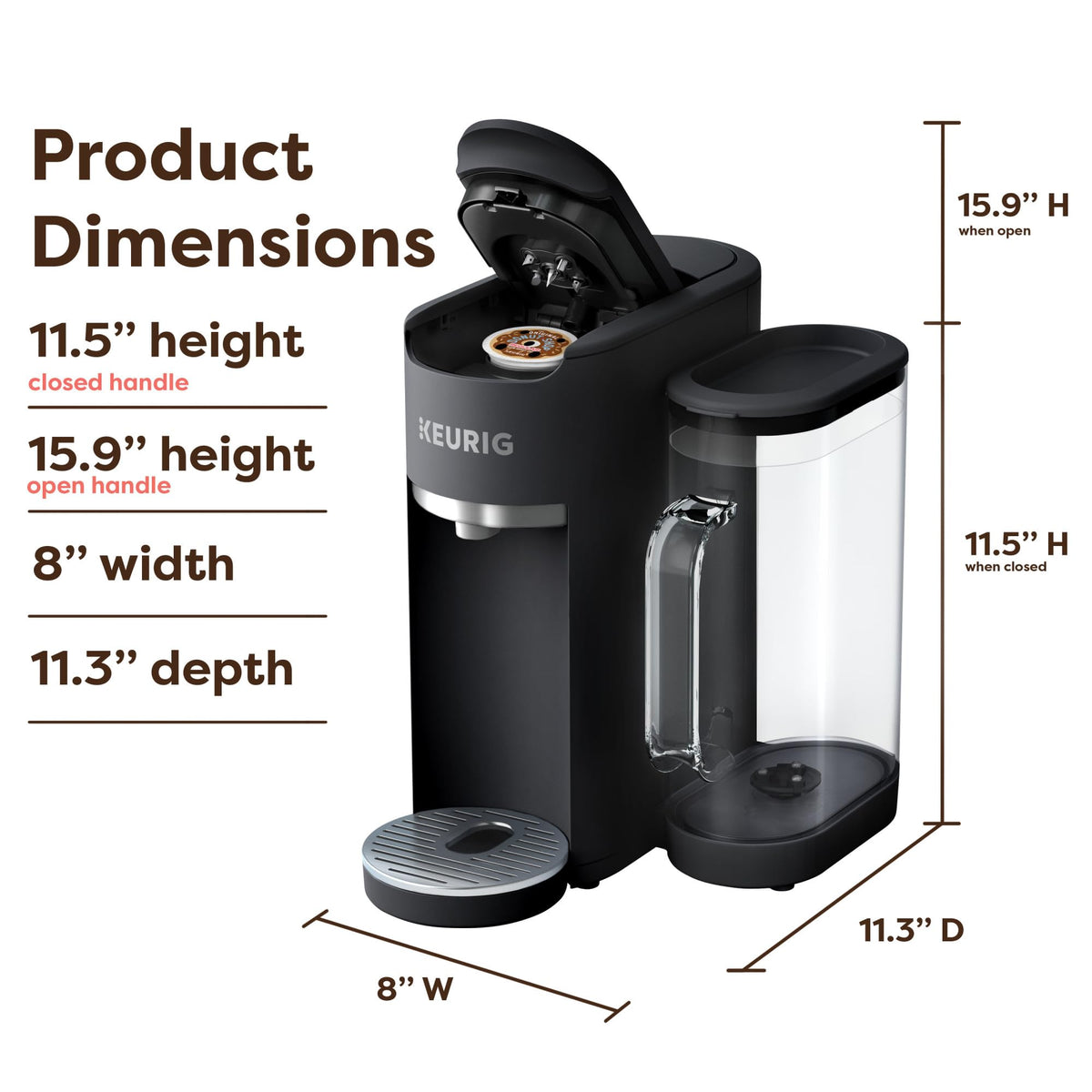 Black Single Serve K-Cup Pod Coffee Maker C666