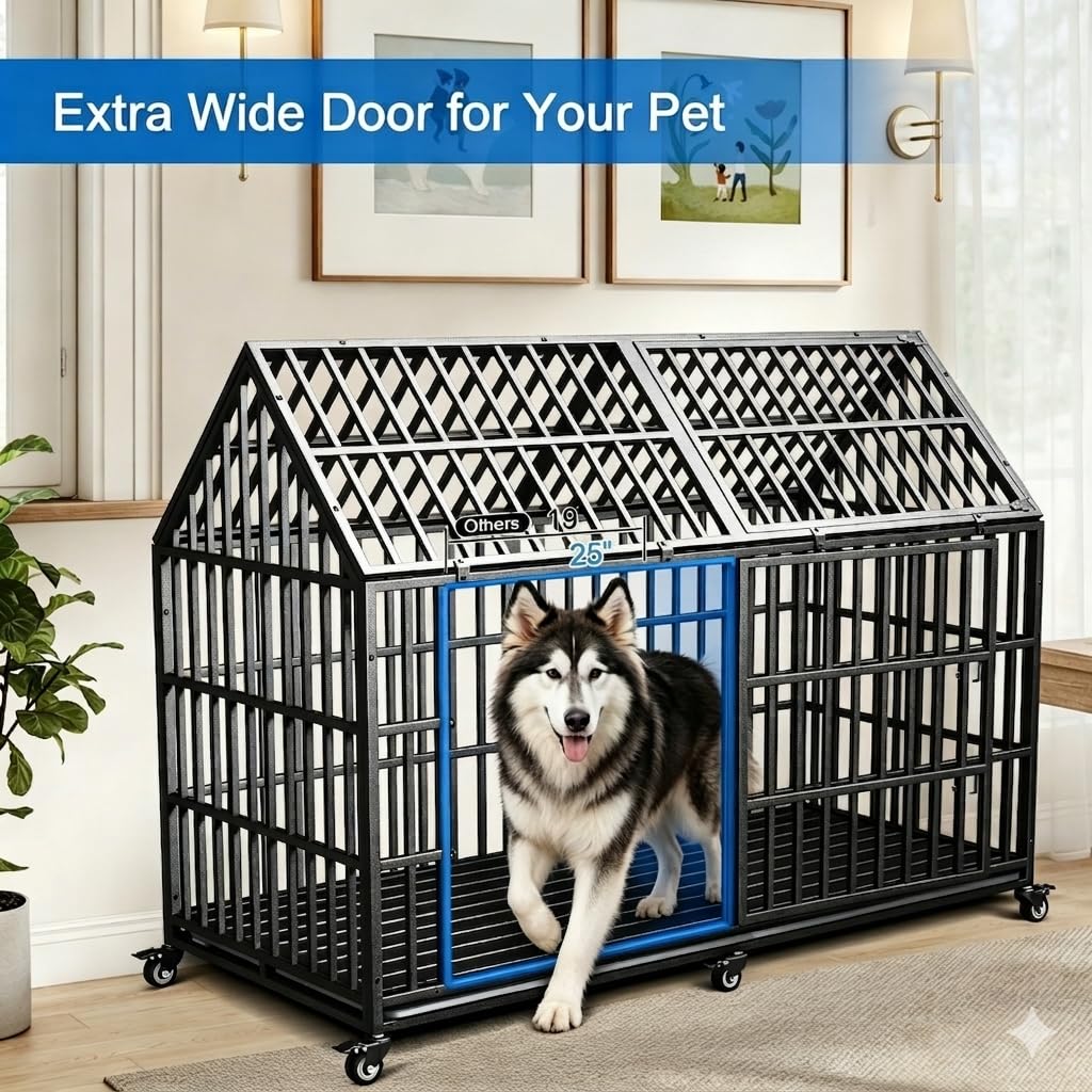64 inches Heavy Duty Metal Dog Crate W23117