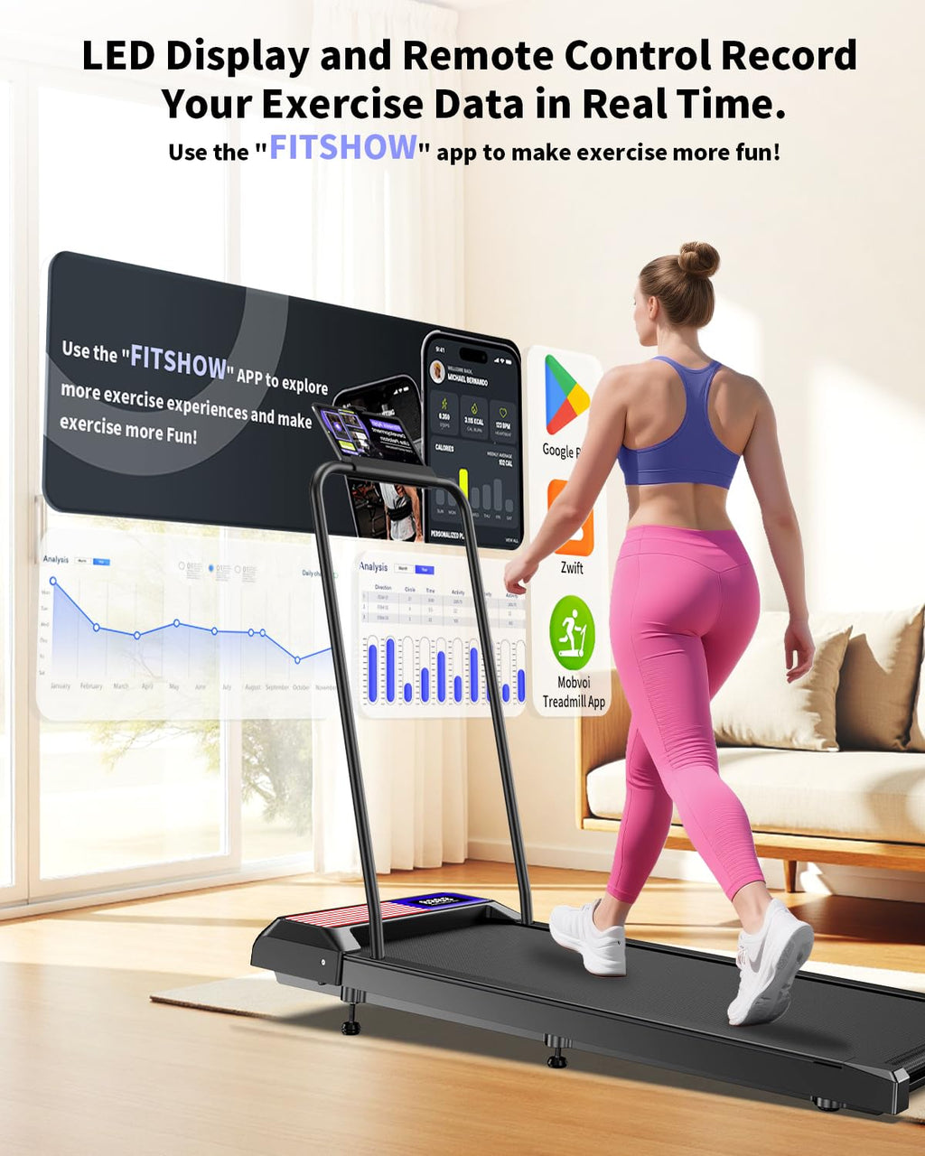 Portable Under Desk Treadmill with Incline Z693