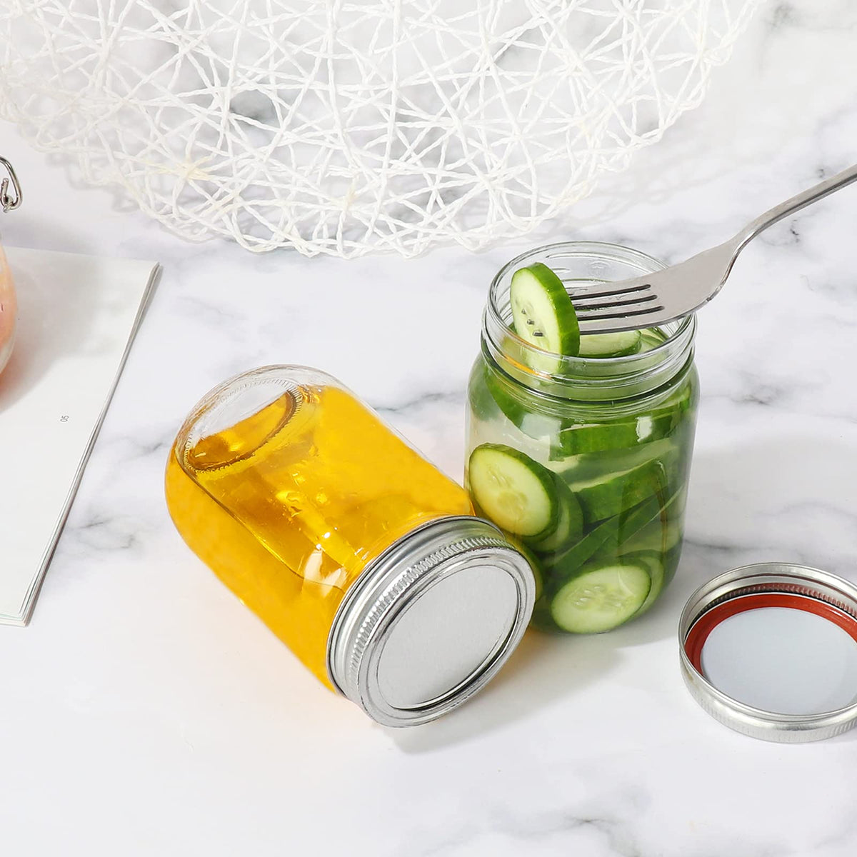 12 oz Glass Mason Jar, 20 Pack Canning Jars with Lids U240