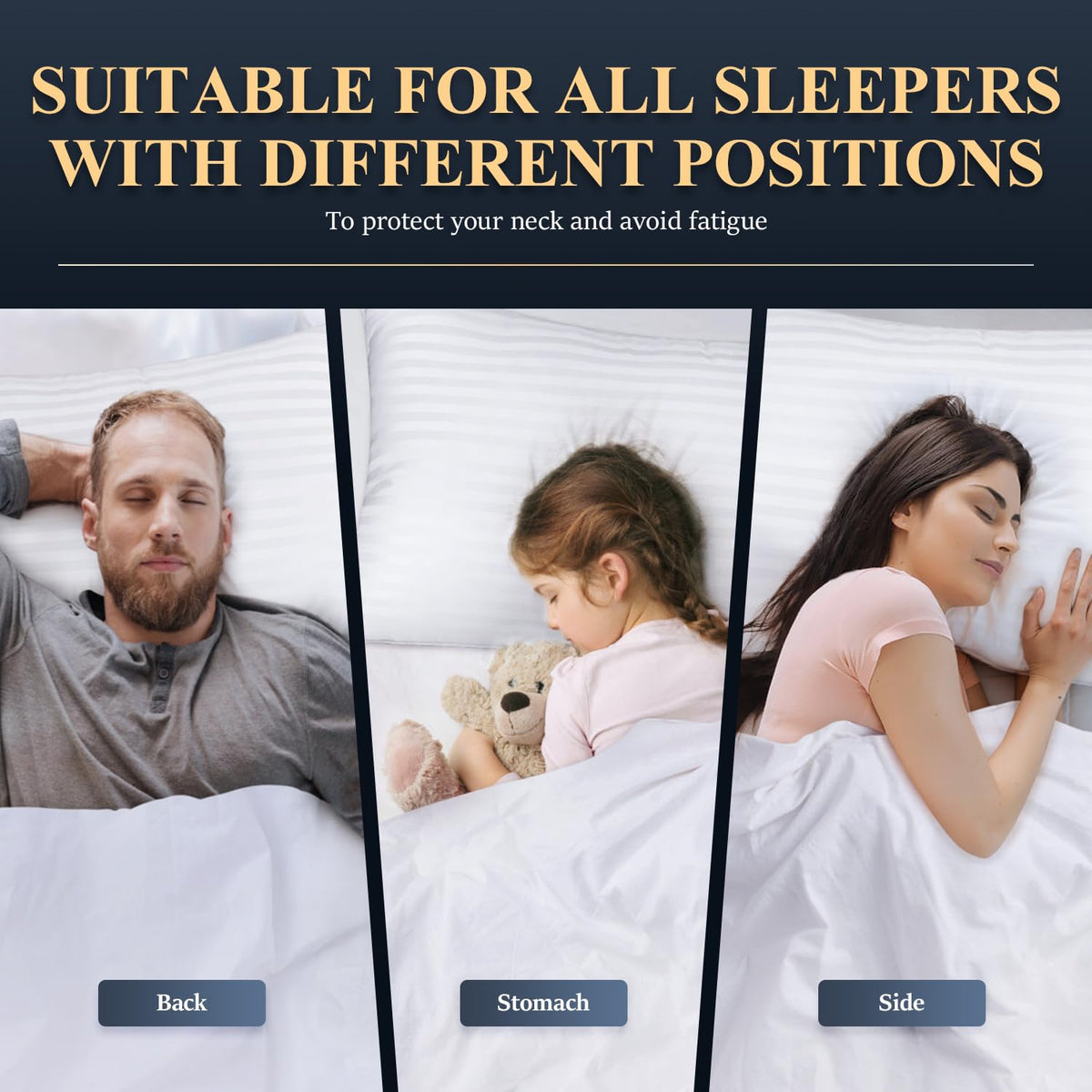 Queen Size Microfiber Bed Pillows Set of 2 O711