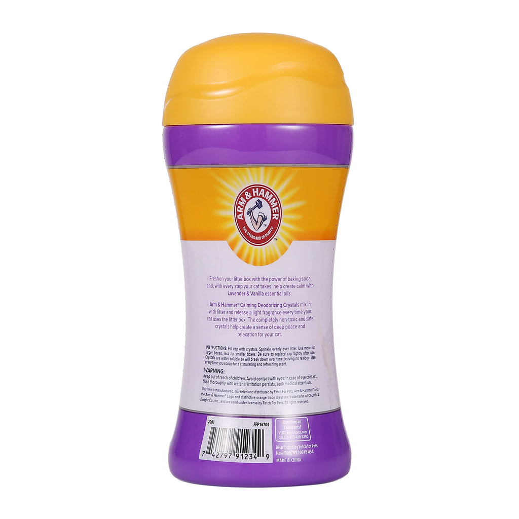 Cat Litter Deodorizing Crystals with Baking Soda, Lavender and Vanilla Scent, 15 Oz - 2 Pack Z418951