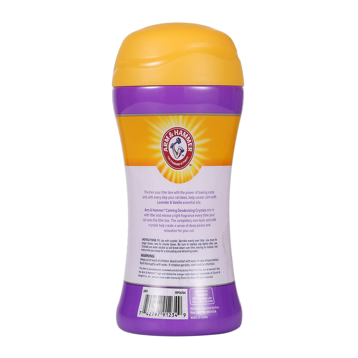 Cat Litter Deodorizing Crystals with Baking Soda, Lavender and Vanilla Scent, 15 Oz - 2 Pack Z418951