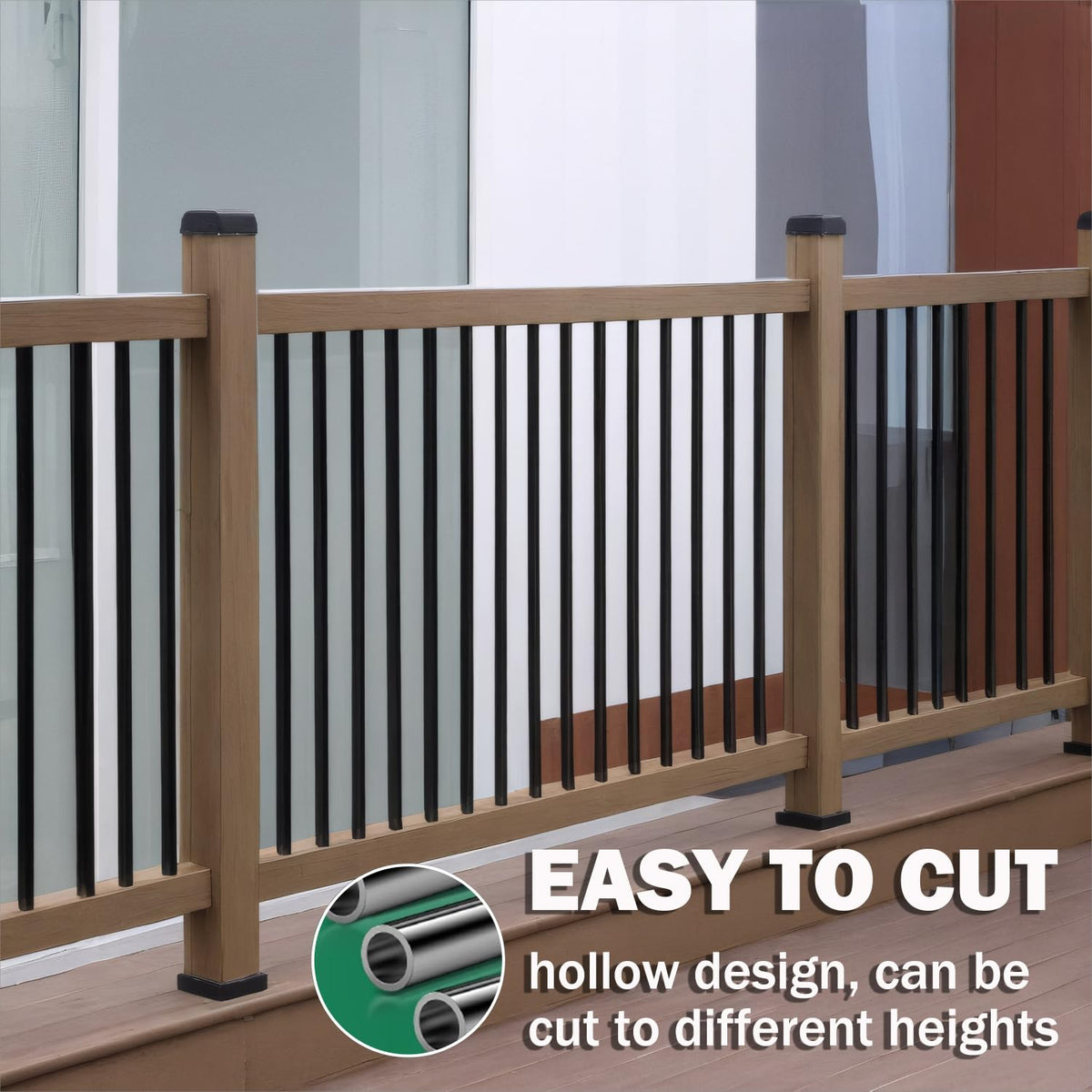 105 Pack 26" Black Aluminum Deck Balusters R16966