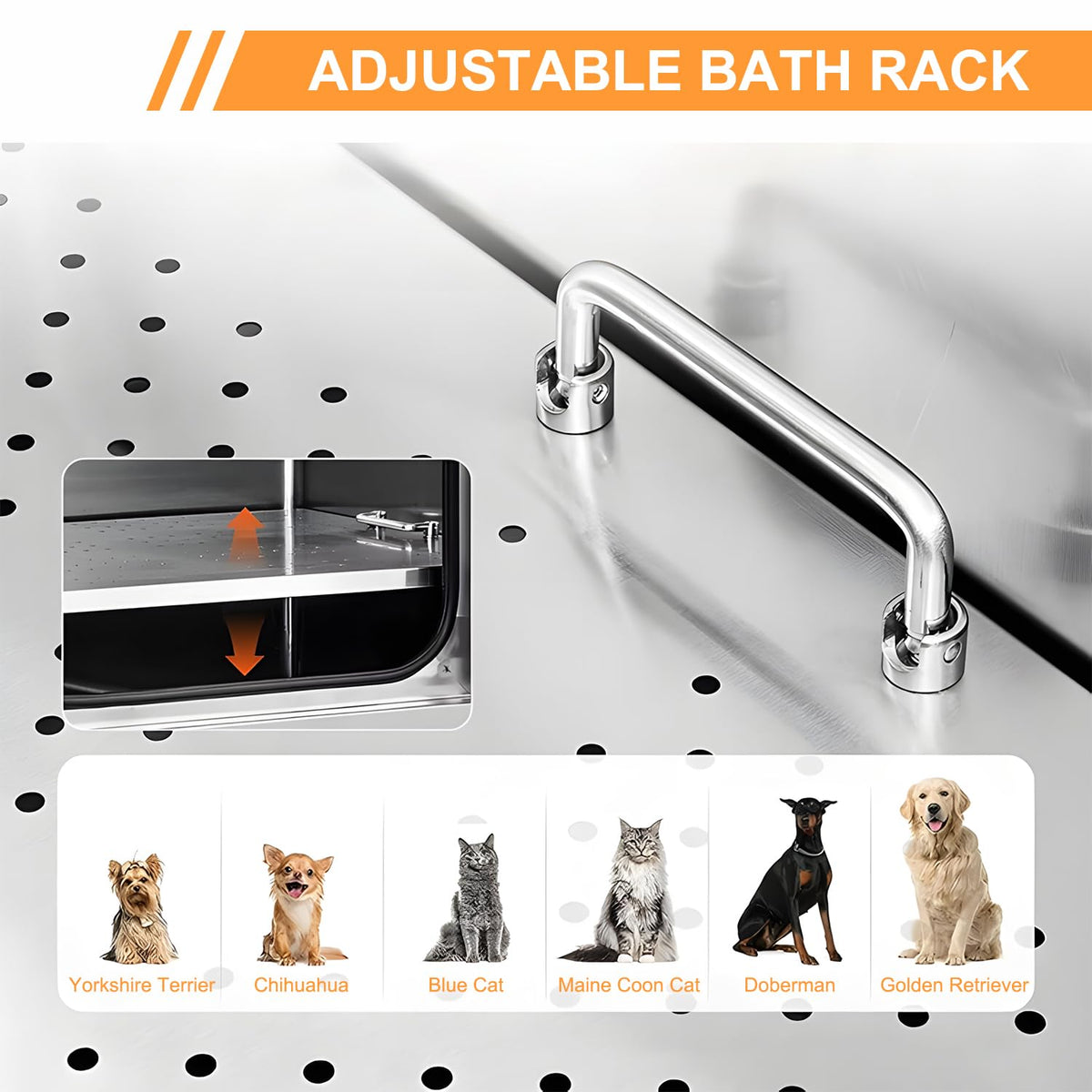 Stainless Steel Dog Washing Station with Stairs V771