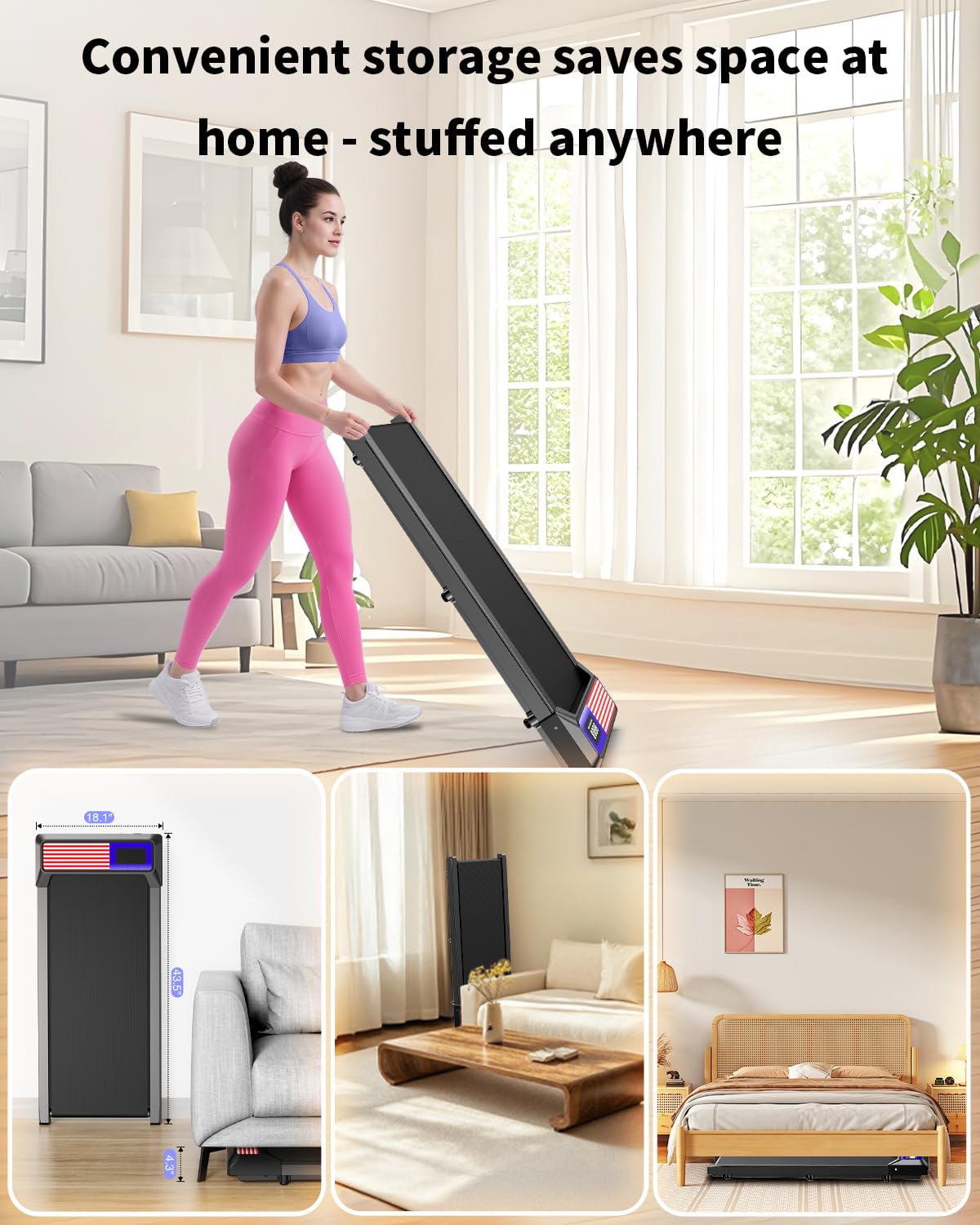 Portable Under Desk Treadmill with Incline Z693