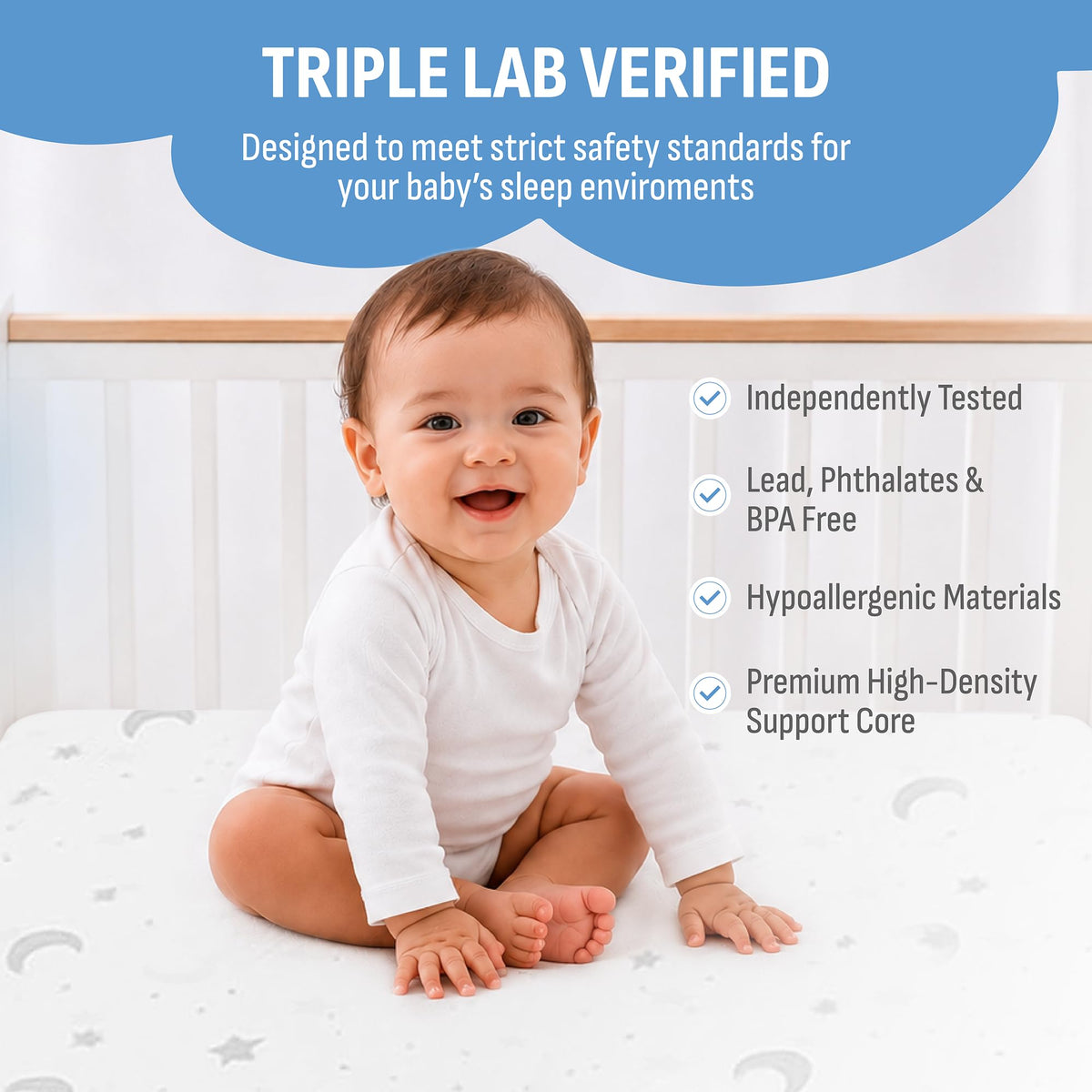 38"x26"x1.5" Bamboo Cover Waterproof Gel Memory Foam Pack n Play Mattress P56779