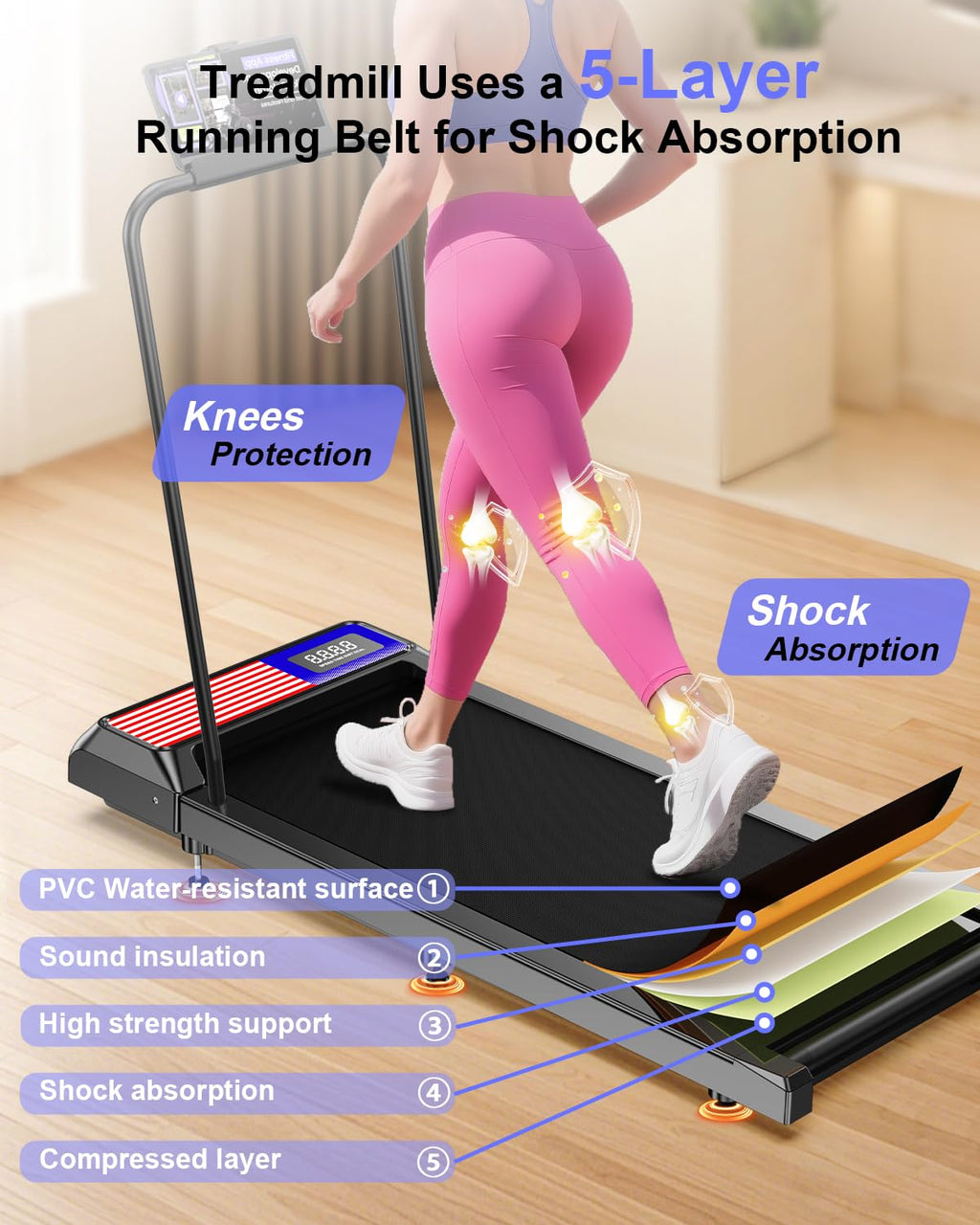 Portable Under Desk Treadmill with Incline Z693