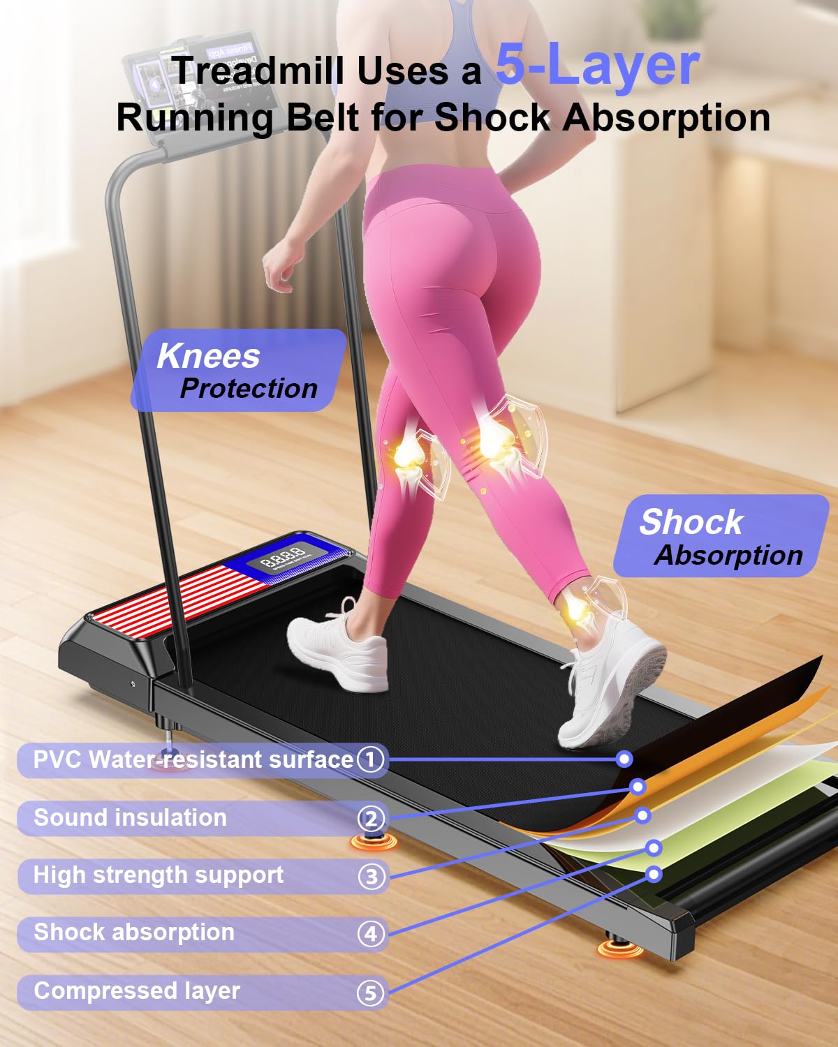Portable Under Desk Treadmill with Incline Z693