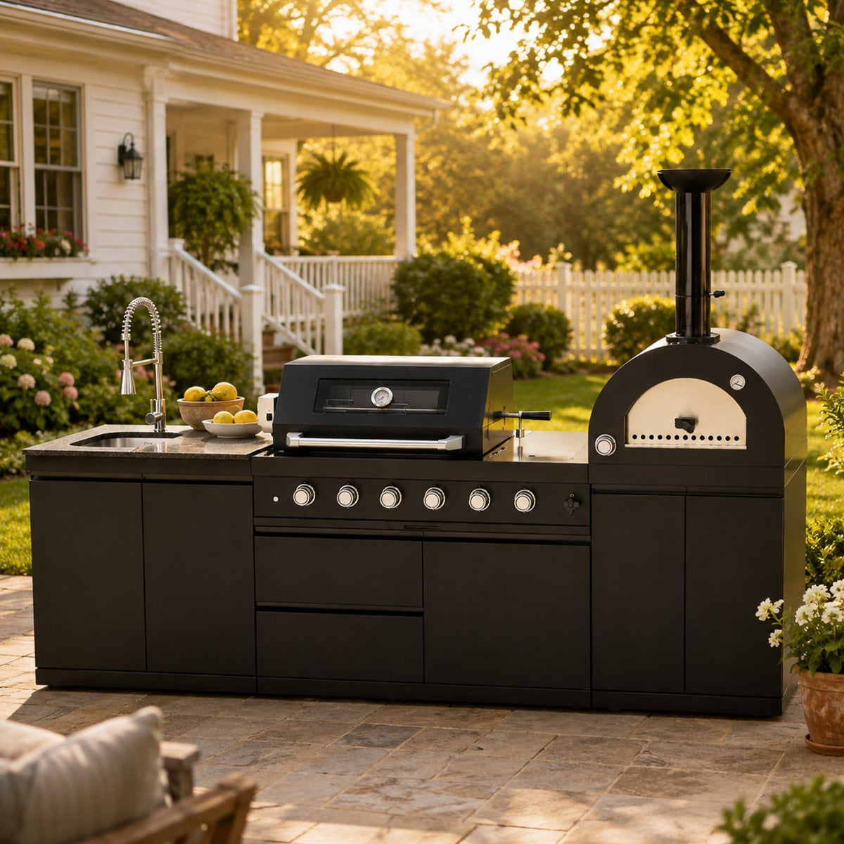 106" Propane BBQ Grill with Pizza Oven K4421