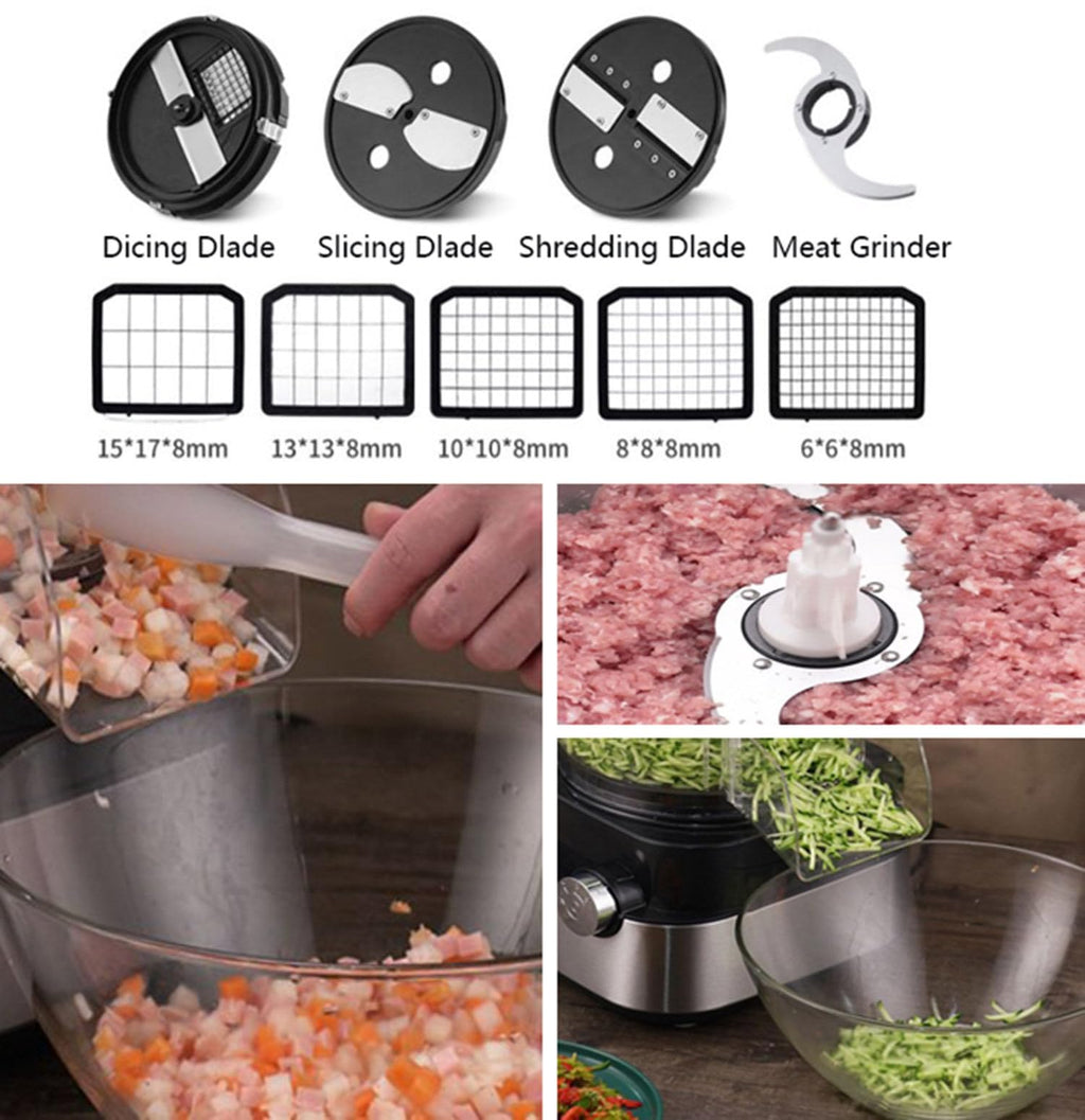 600W 4 in 1 Electric Vegetable Dicer with Dicing Molds Y746960