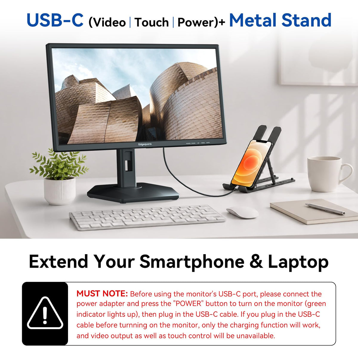 24 Inch USB-C Touchscreen Monitor Adjustable VA O8126