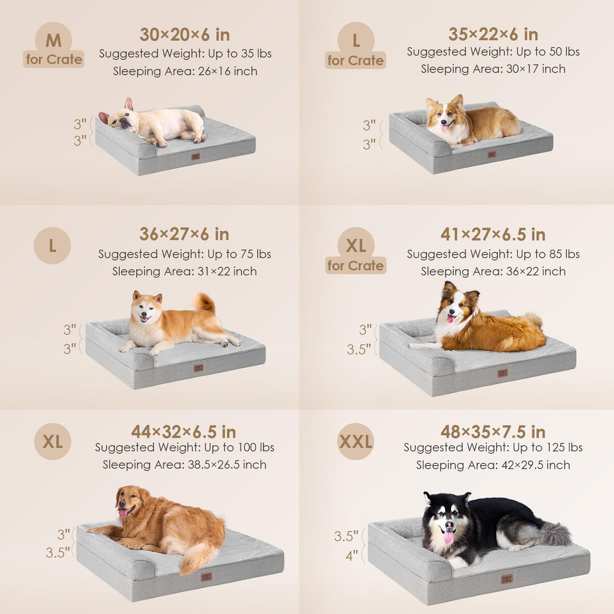 Medium Grey Memory Foam Dog Bed B485