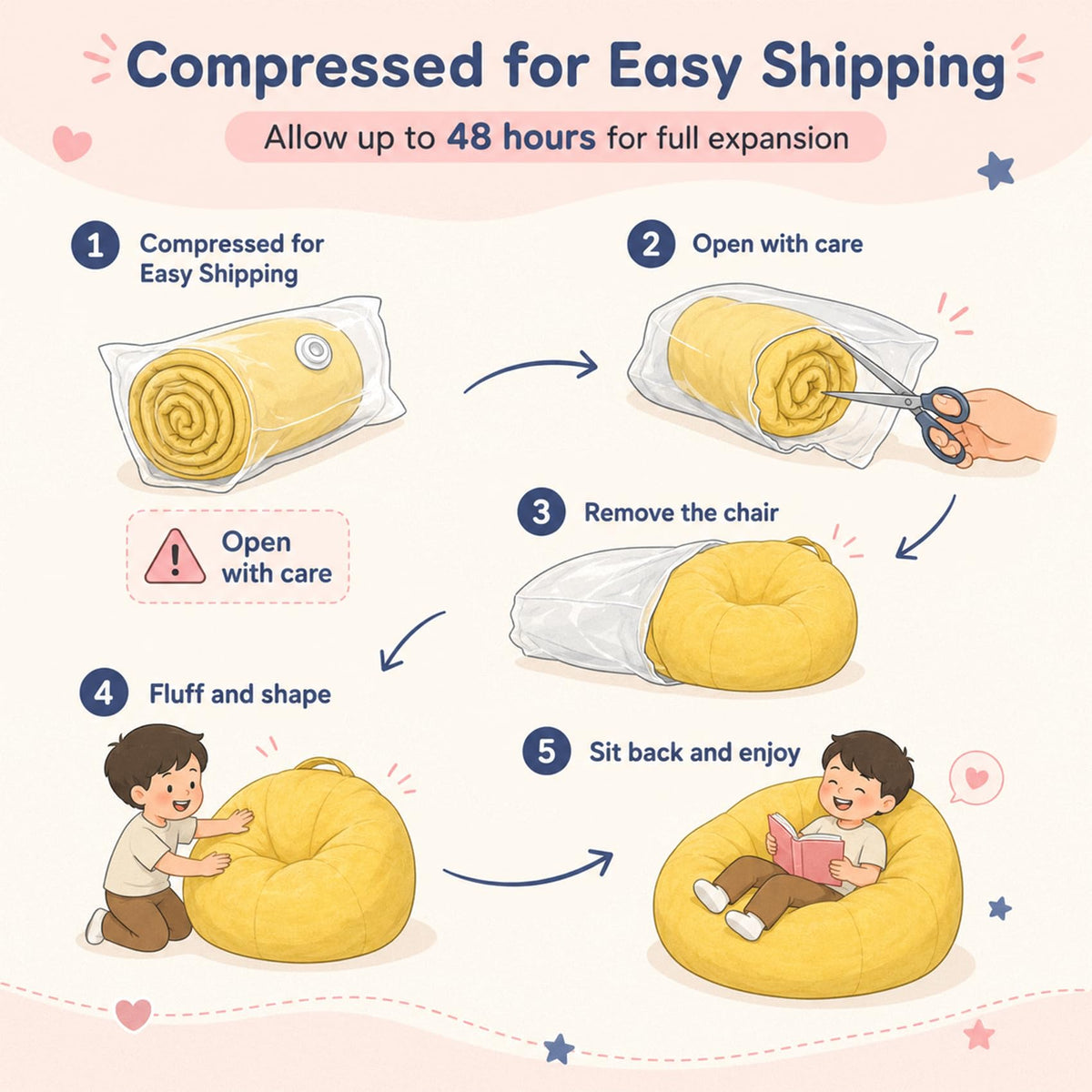 Small Yellow Bean Bag Chair D518