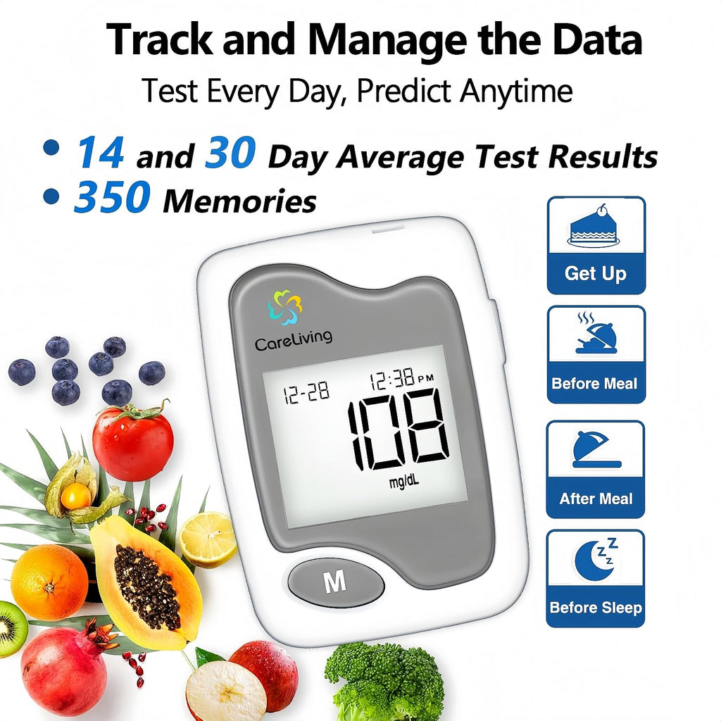Blood Glucose Monitor Kit with 100 Test Strips and 100 Lancets S45065