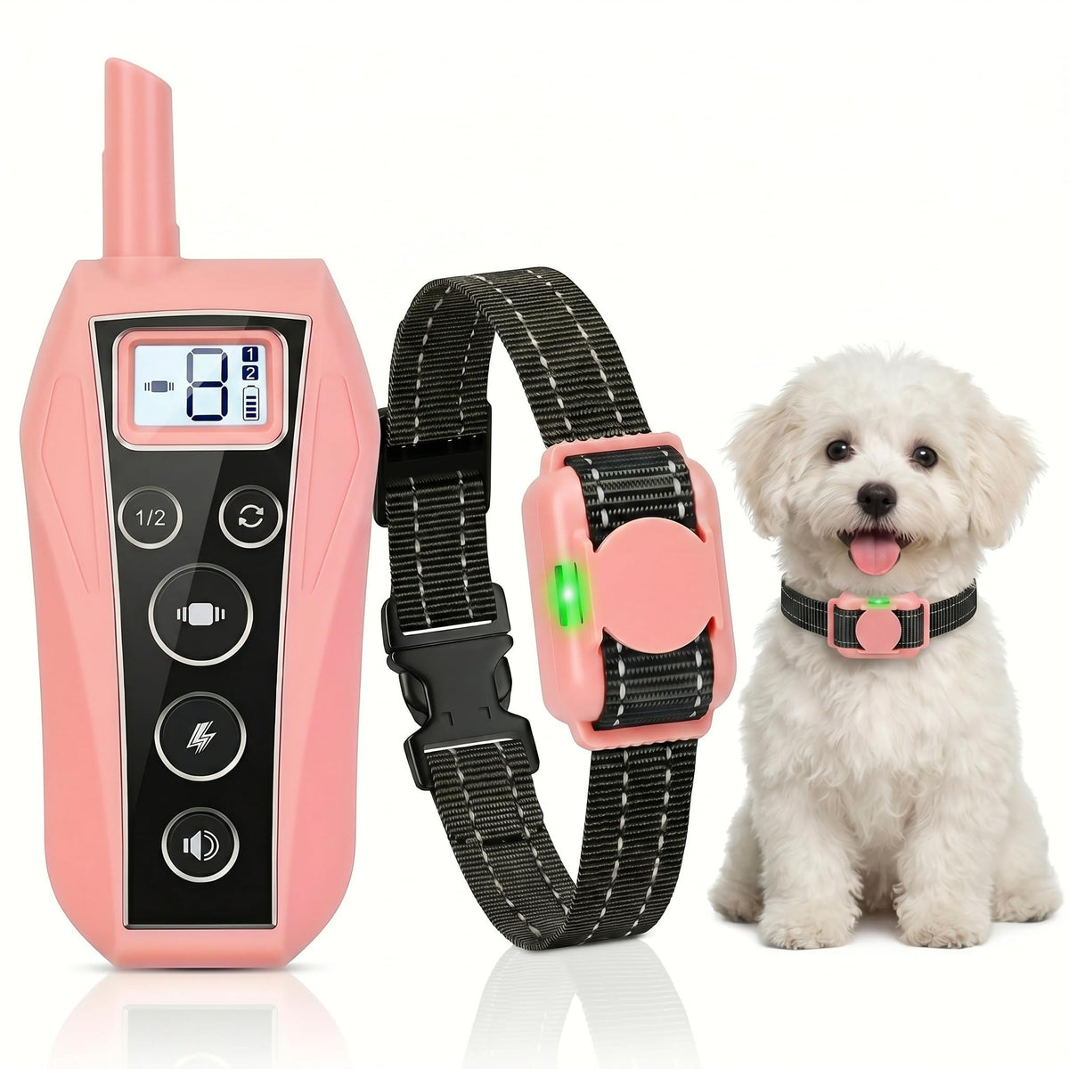 Pink 2000FT Waterproof Dog Training Collar G688262