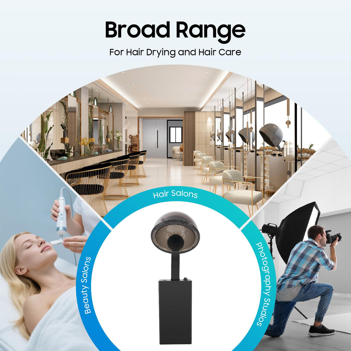 1200W Hooded Hair Dryer with Stand V605