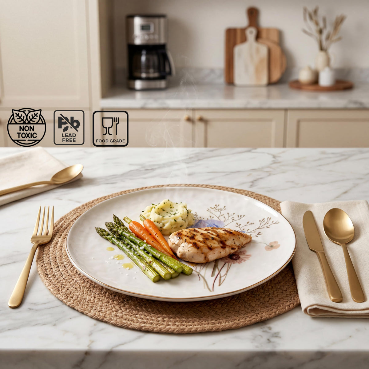 12-Piece Glossy White Porcelain Dinnerware Set for 4 U594