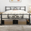 Black Metal Bed Frame with Headboard and Footboard W226