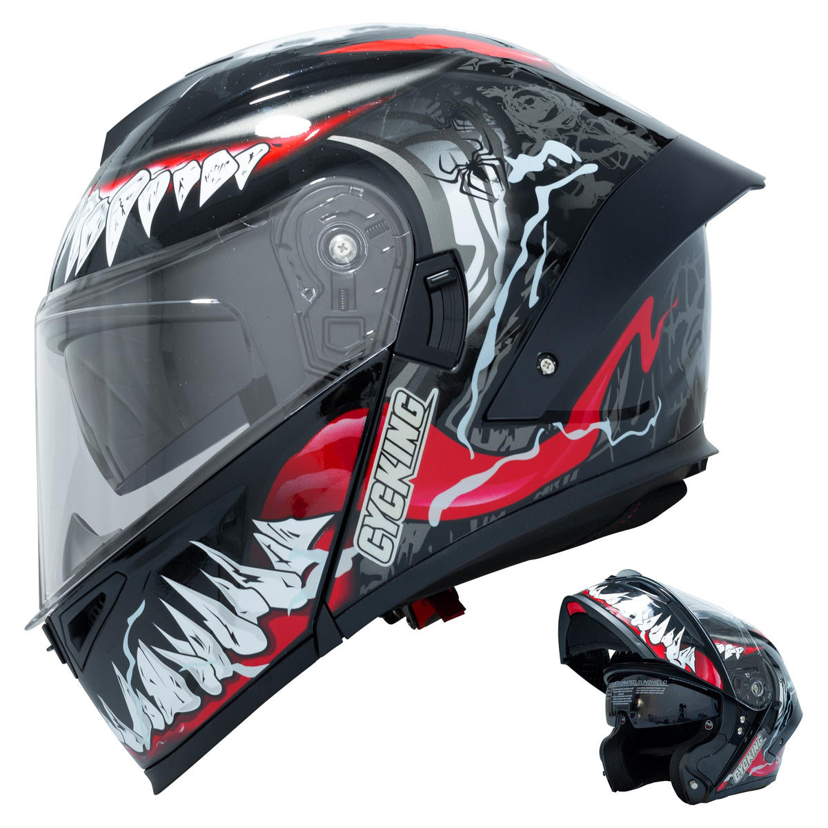Modular Flip Up Full Face Motorcycle Helmet with Dual Visor V397