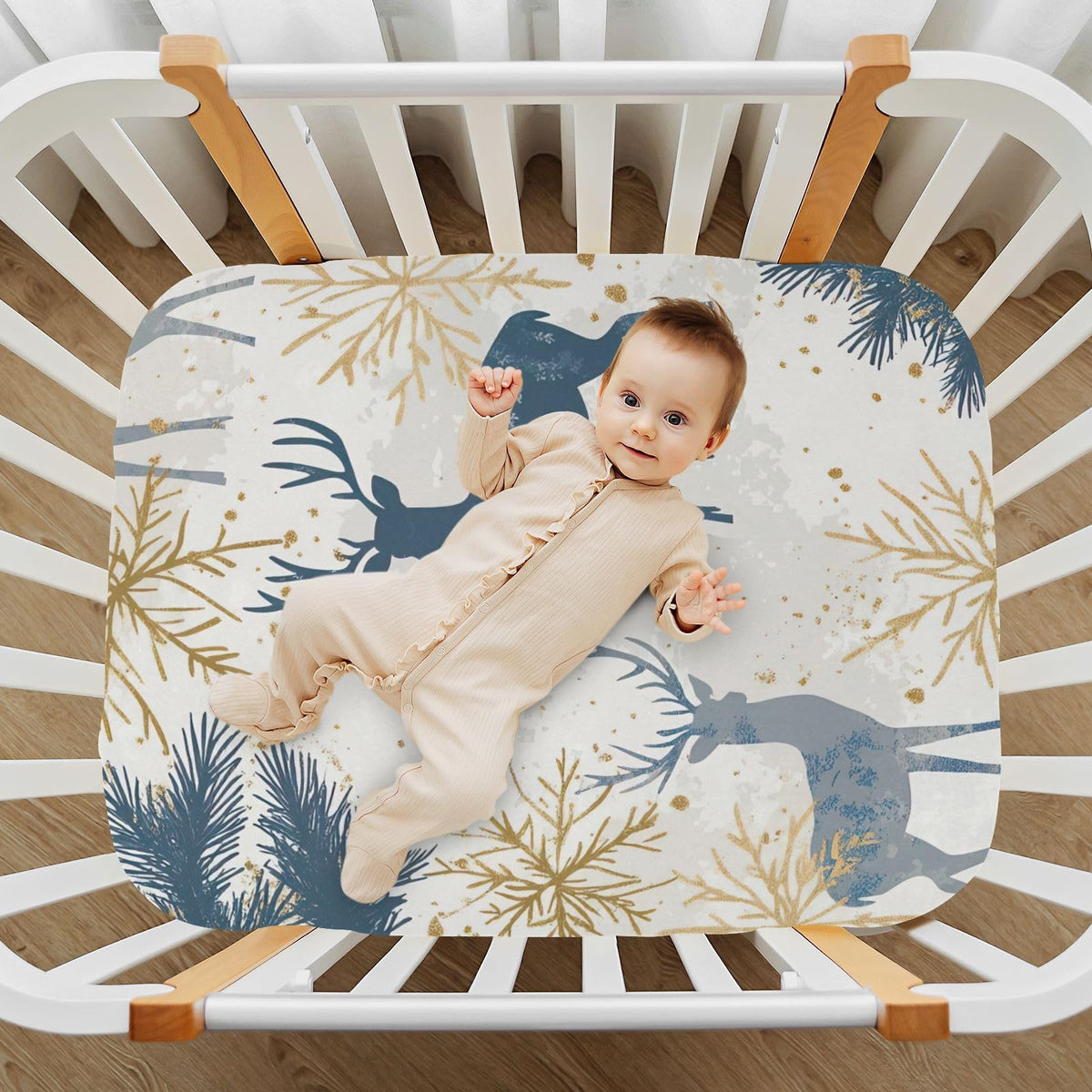 Fitted Crib Sheet Soft Microfiber 28" x 52" x 9" I77113