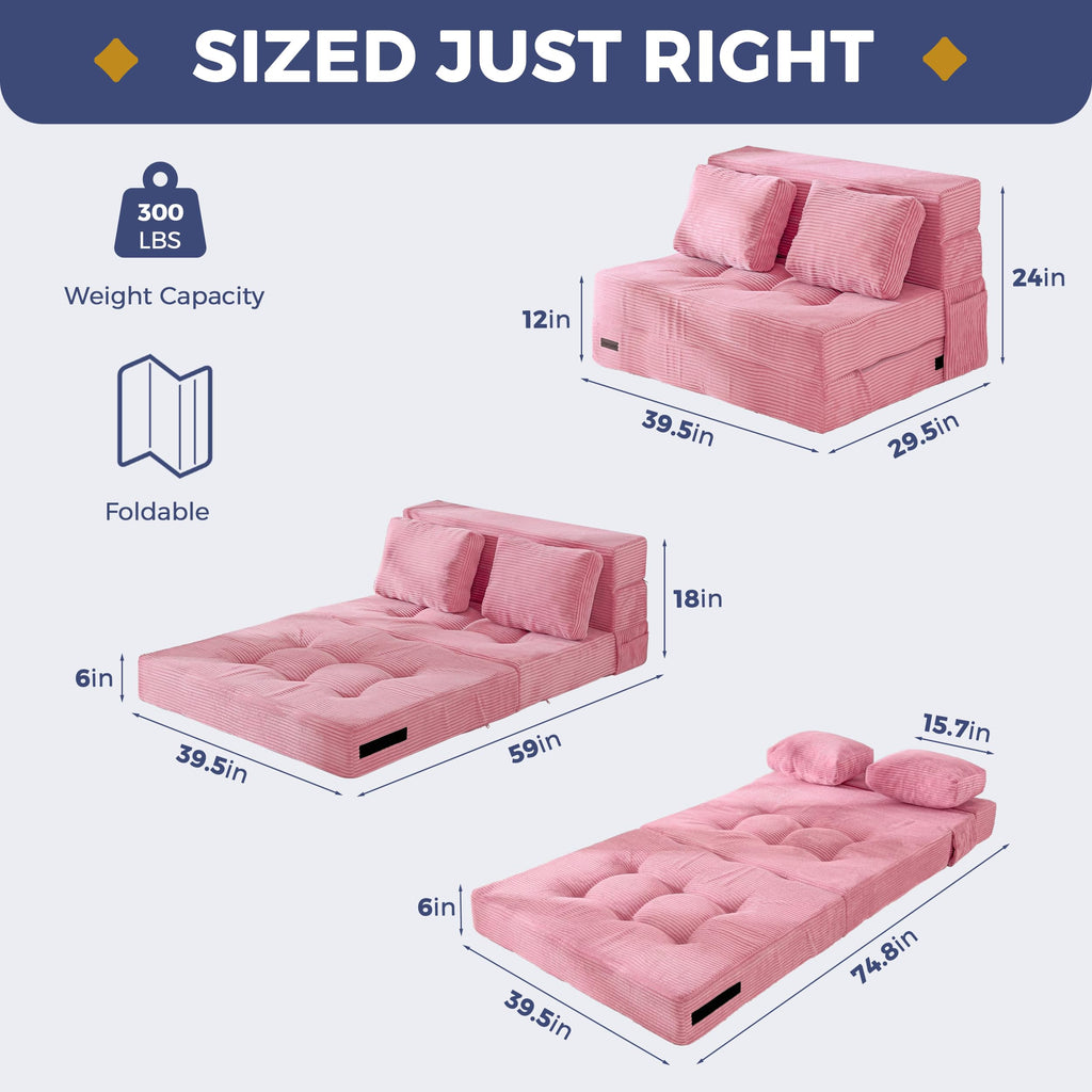 Convertible Sofa Bed with Pillow F770987